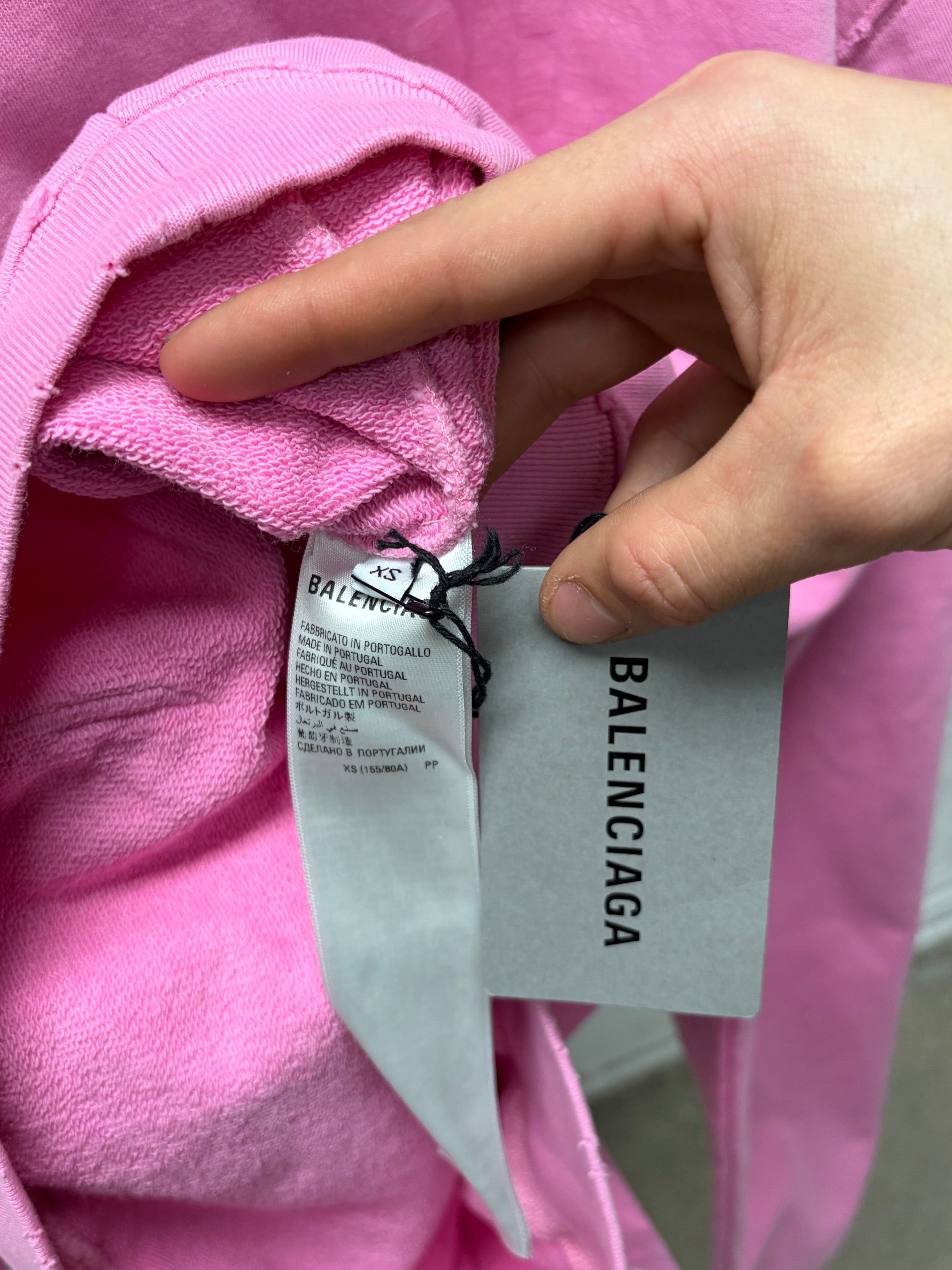 Balenciaga 2022 Balenciaga ‘Stencil Logo’ Oversized Pink Pullover Hoodie Size US XS / EU 42 / 0 - 5 Thumbnail