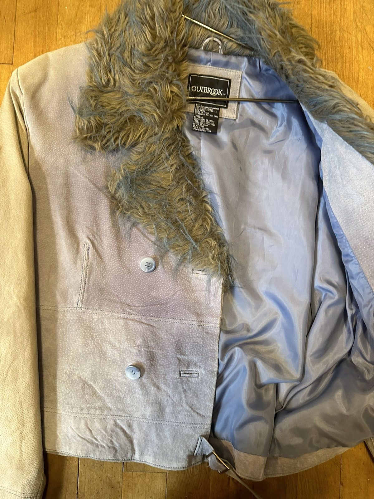 Vintage Outbrook Jacket w Blue Fur Size L / US 10 / IT 46 - 7 Thumbnail