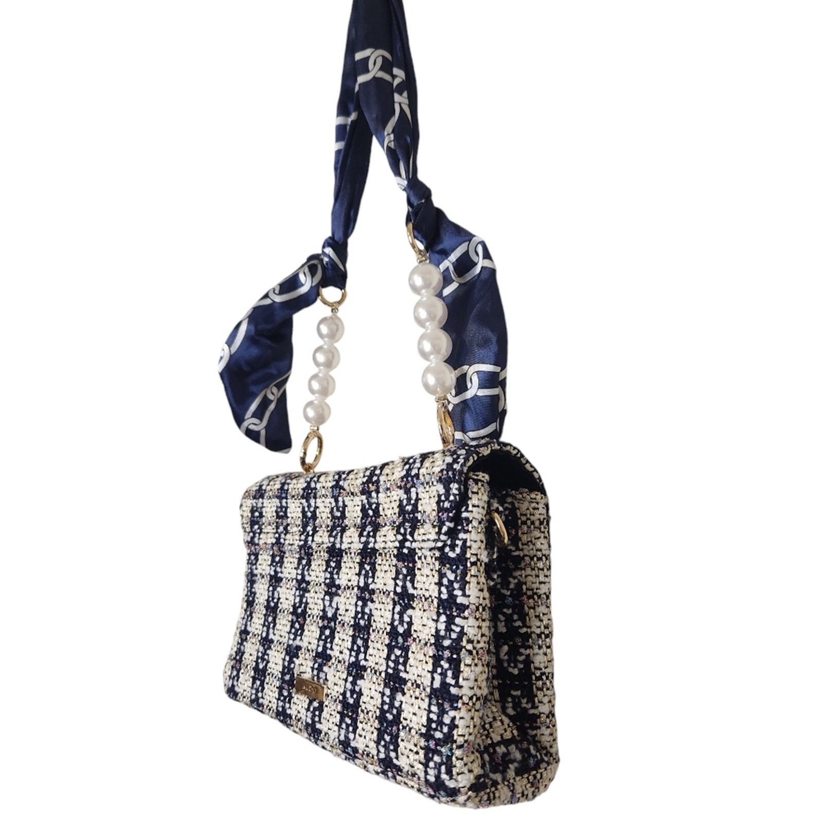 Aldo Aldo Promenade Mini Tweed Navy Scarf Bag Size ONE SIZE - 5 Thumbnail
