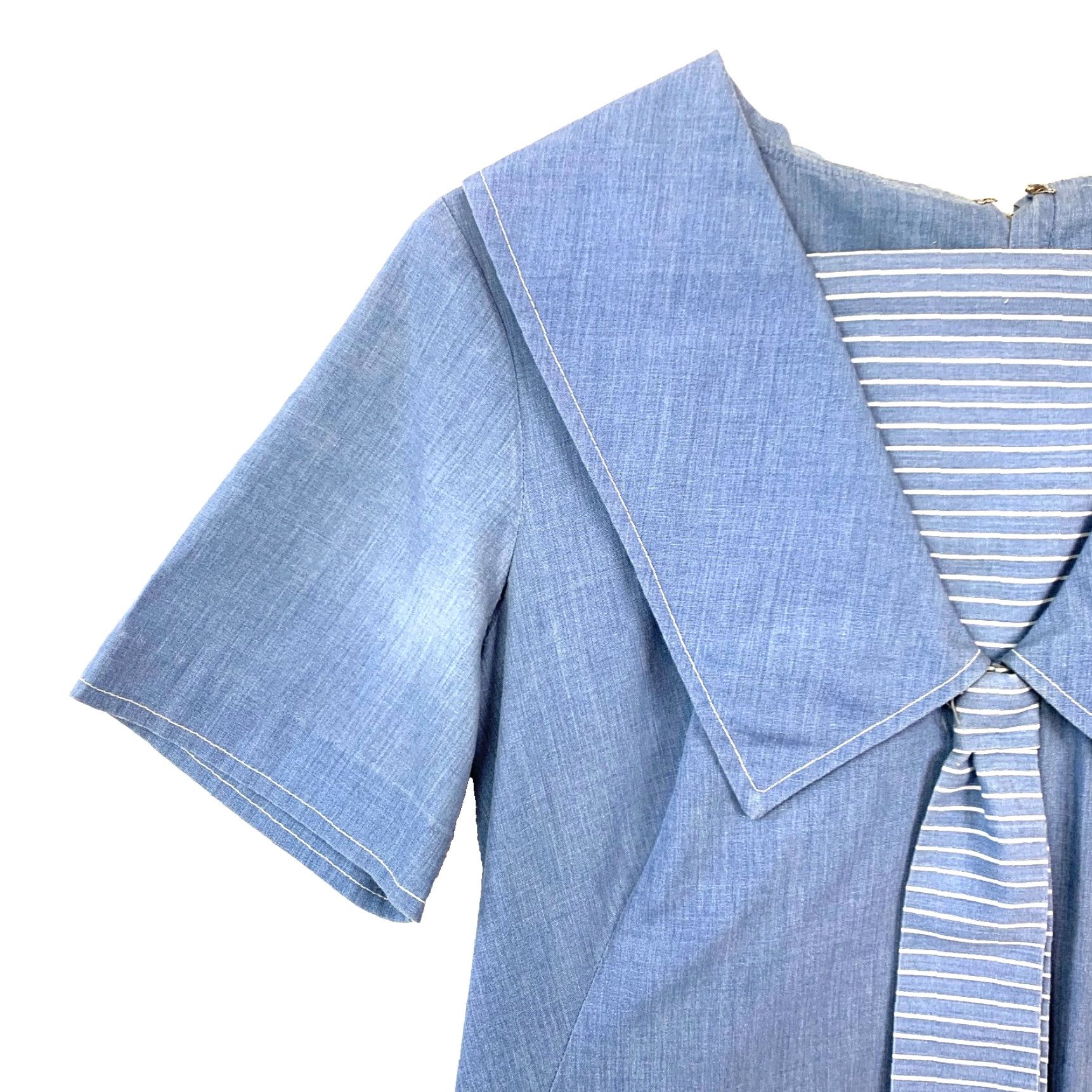 Denime VINTAGE Lois Ann Jr Dallas Denim Short Sleeve Mini Dress 1960s Blue Chest 34 Mod/GoGo Mens Girls Ladies Accessories? Size 24" / US 00 / IT 34 - 2 Thumbnail
