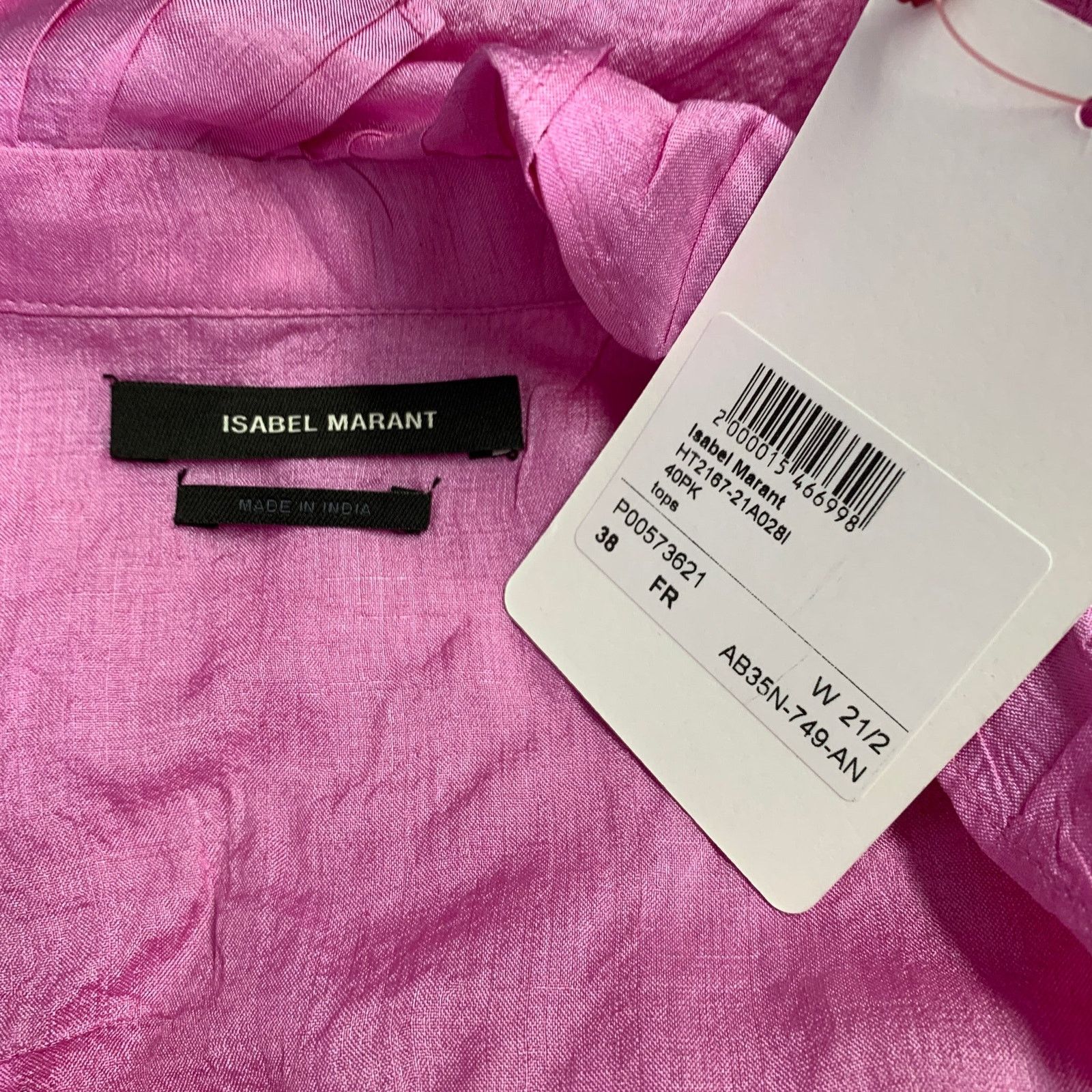 Isabel Marant ISABEL MARANT Size 2 Chandra Pink Silk Ruffle Blouse Size S / US 4 / IT 40 - 5 Thumbnail