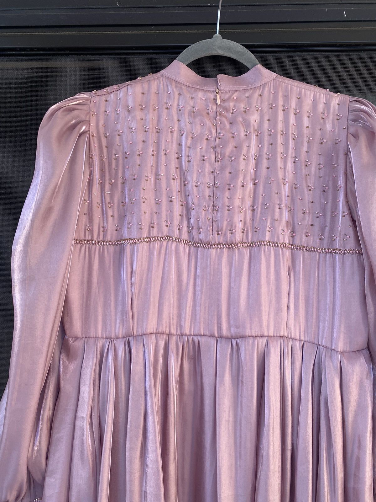 Other Gorgeous Sz L Pink Ruffle Tiered Partywear Maxi Beaded Dress Size L / US 10 / IT 46 - 11 Thumbnail