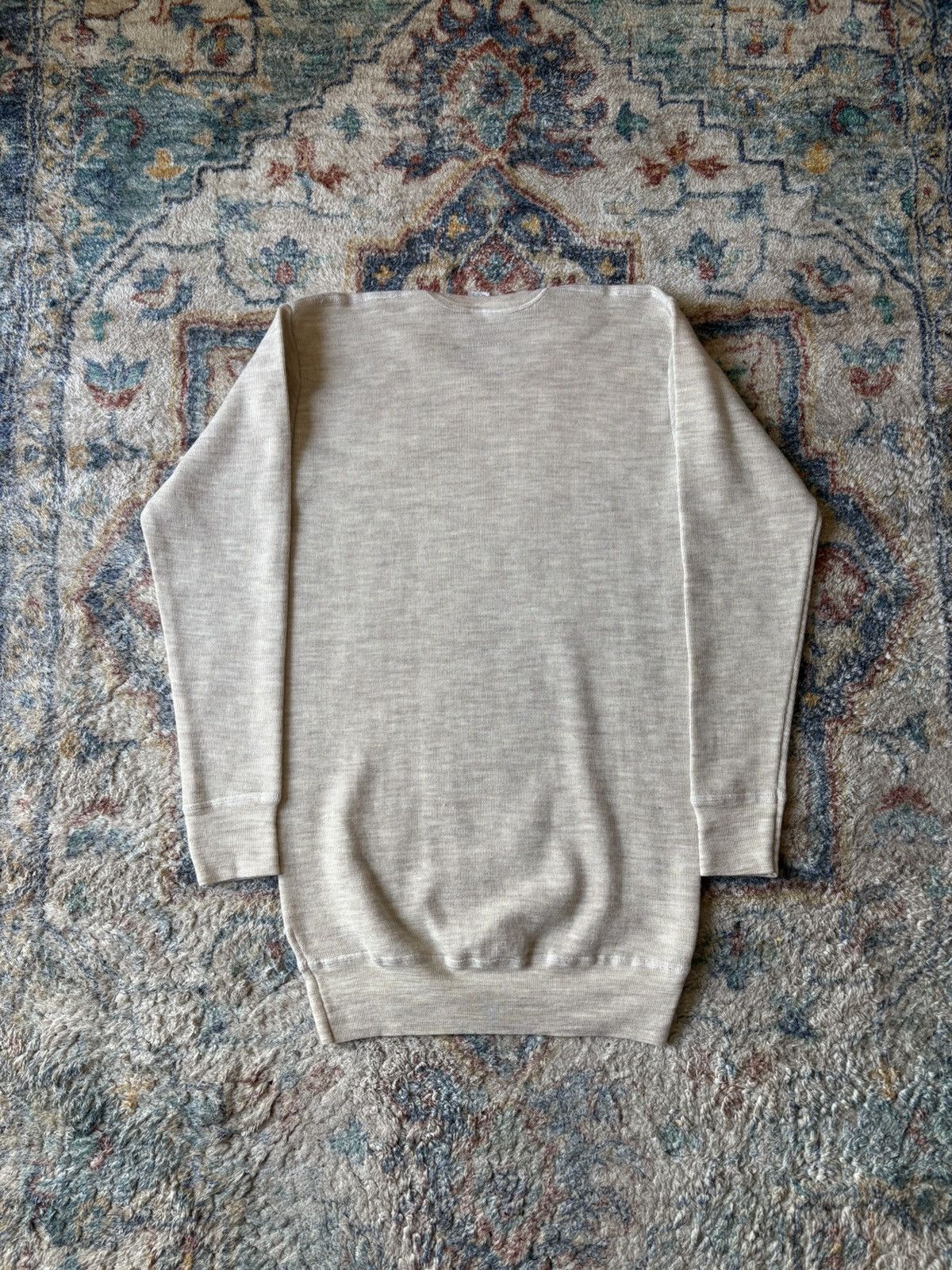 Vintage Vintage 70s Cream Thermal Long Sleeve Shirt Small Size US S / EU 44-46 / 1 - 2 Thumbnail