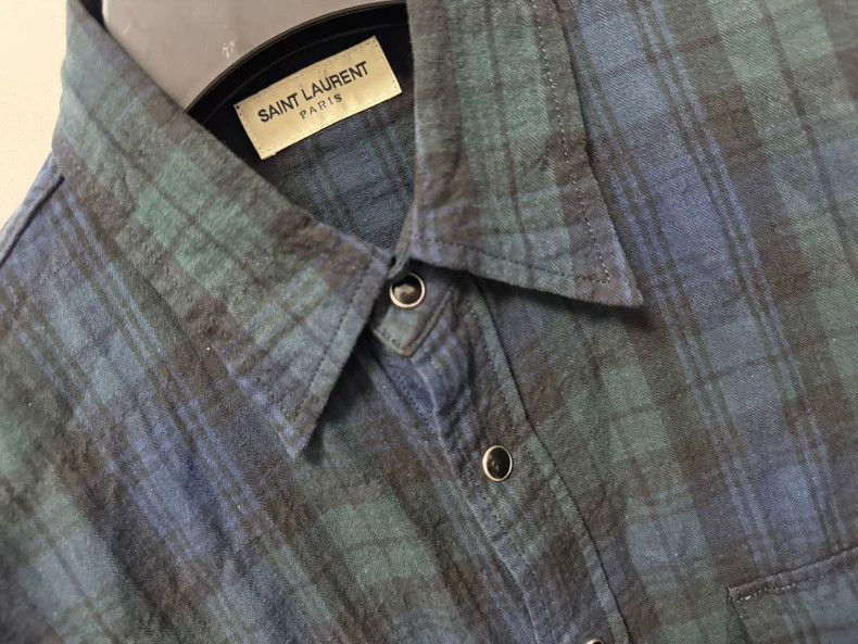 Saint Laurent Paris Saint Laurent Gradient Plaid Shirt-2506 Size US S / EU 44-46 / 1 - 3 Thumbnail