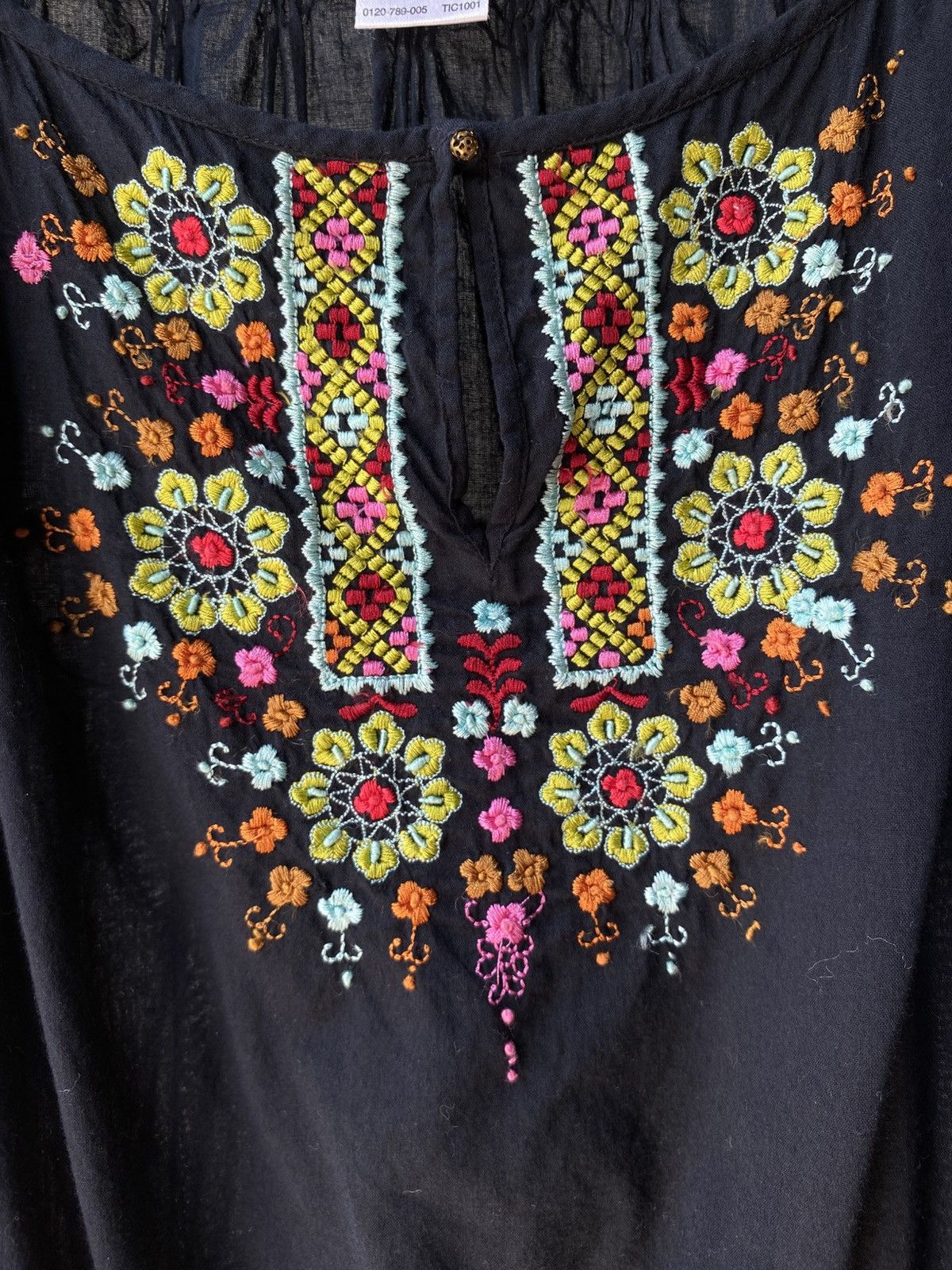 Max Mara MaxMara Black Embroidered Floral Blouse Size S / US 4 / IT 40 - 3 Thumbnail