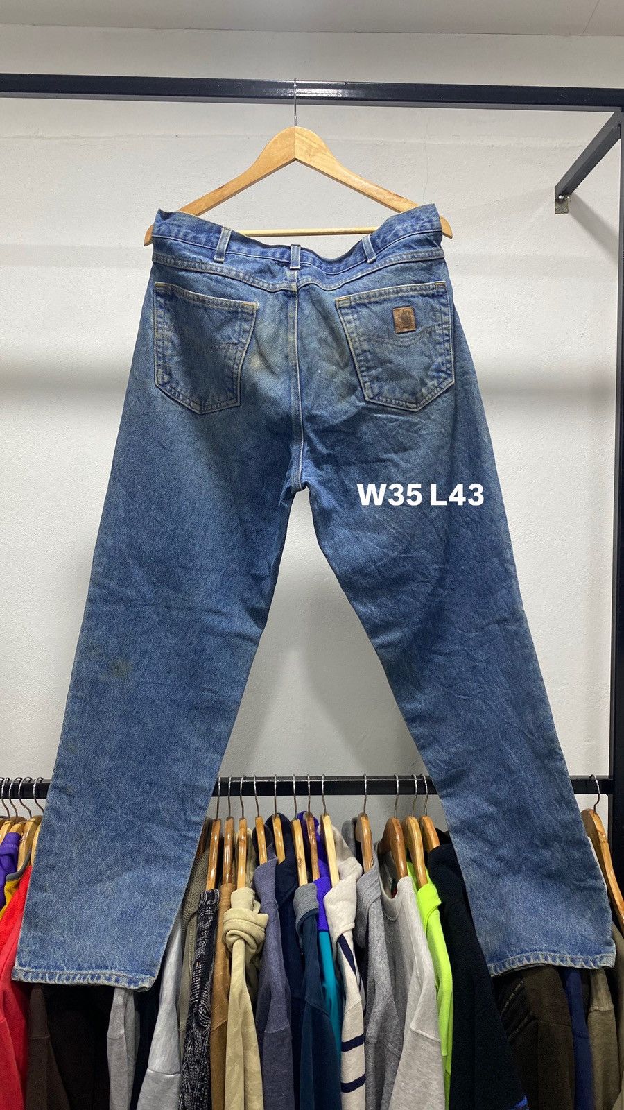 Carhartt × Vintage Carhartt Blue Denim 90s Size US 35 - 6 Thumbnail