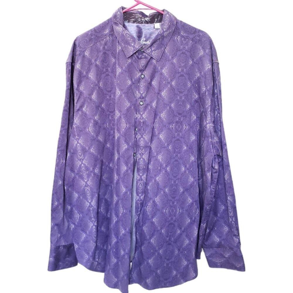 Robert Graham CT1544 Robert Graham Purple Men's Dress Shirt 2XL Size 48R - 1 Thumbnail