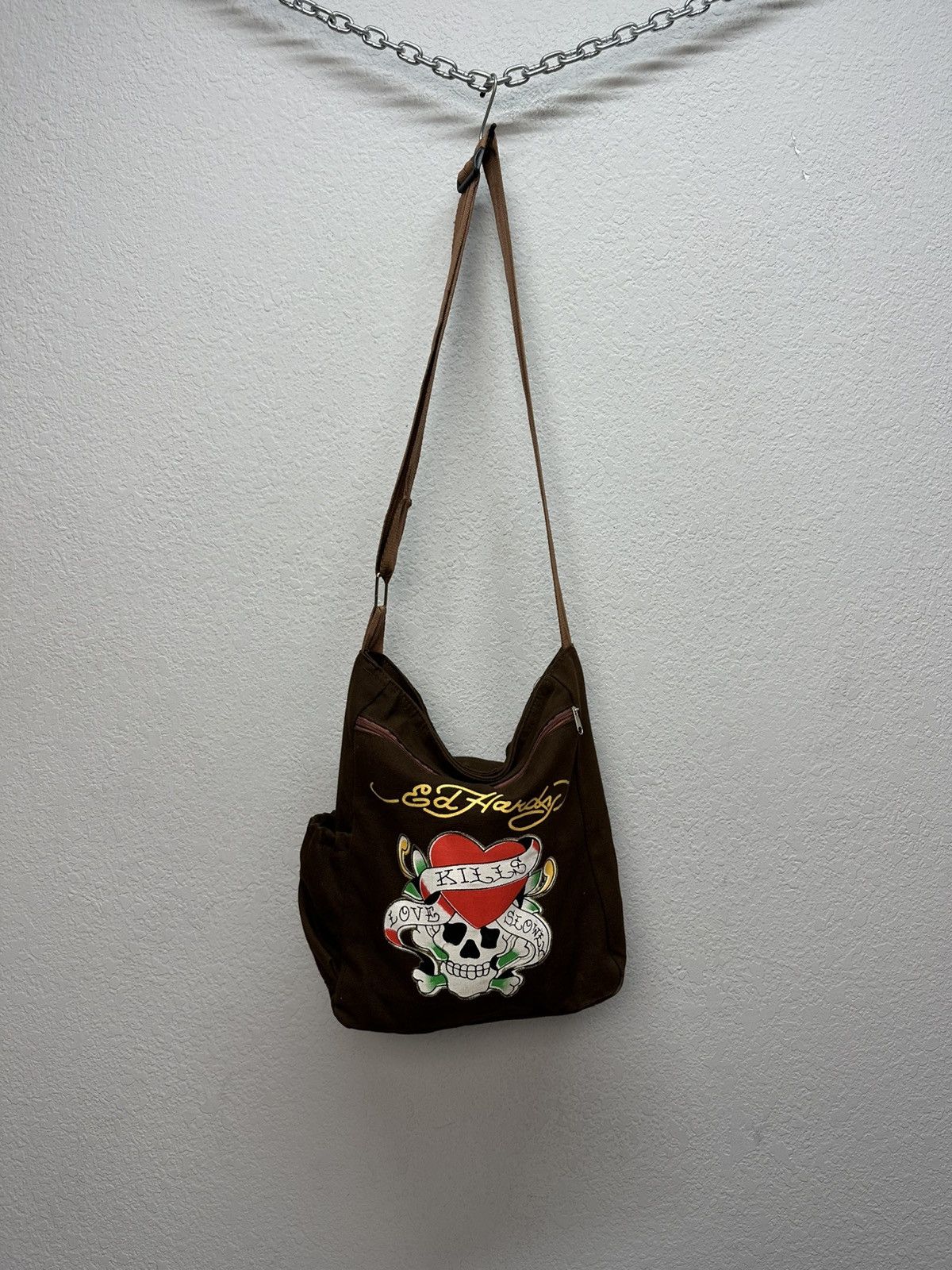 Ed Hardy Vintage Ed Hardy Distressed Shoulder Bag Messenger Archival Size ONE SIZE - 8 Thumbnail