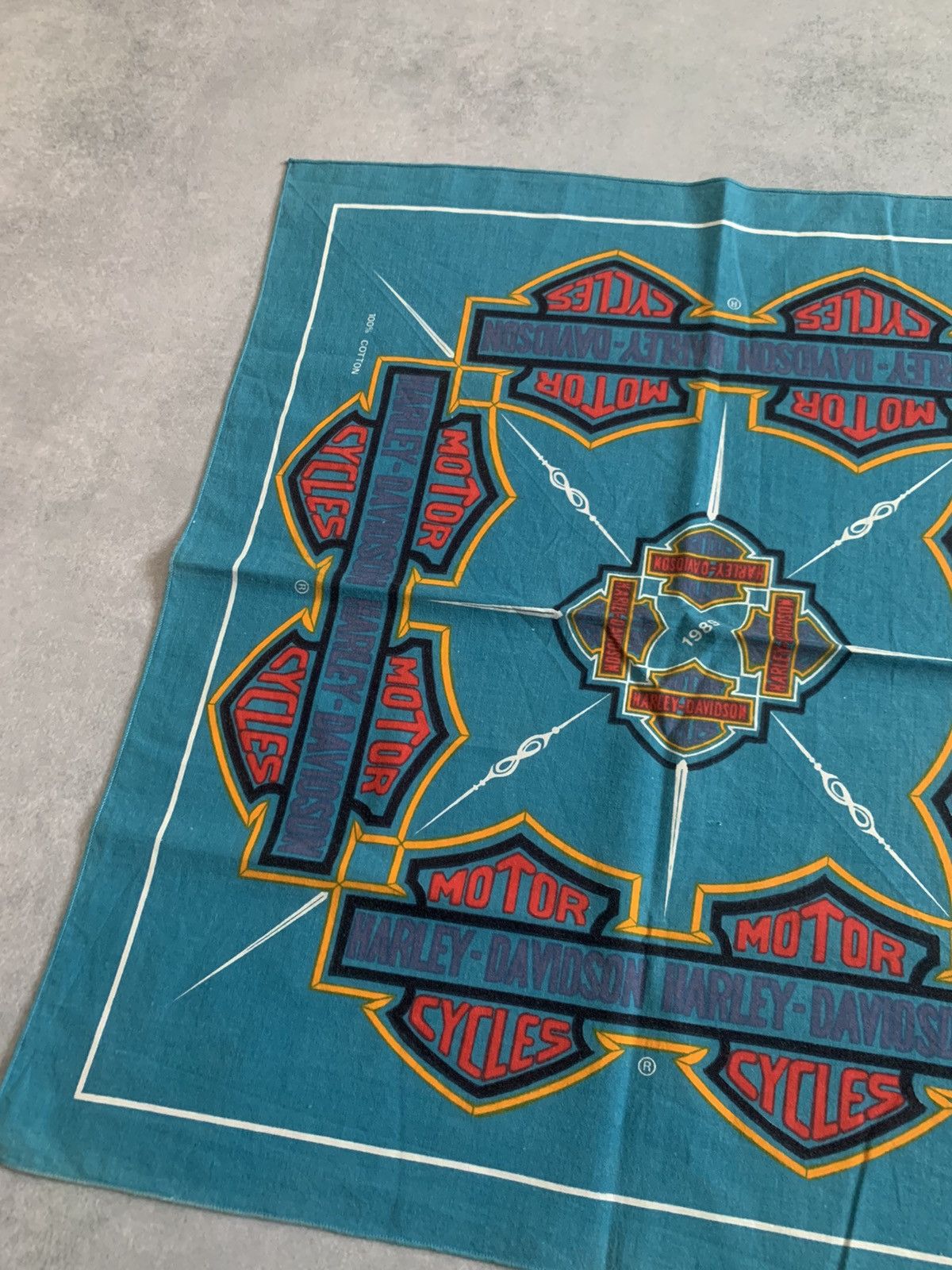Harley Davidson × Vintage Vintage 1989 Harley-Davidson 3D Emblem bandana scarf Size ONE SIZE - 4 Thumbnail