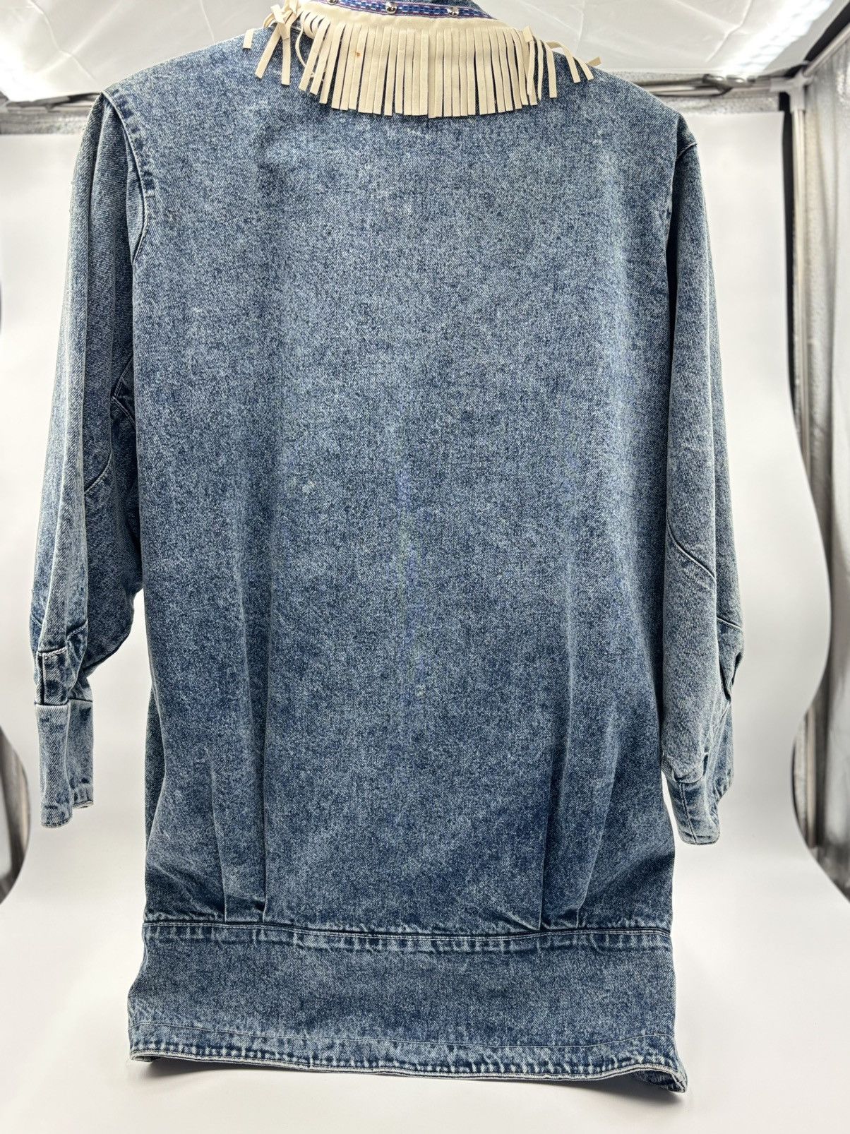 Vintage 1980s fringe denim statement jacket Size S / US 4 / IT 40 - 9 Thumbnail