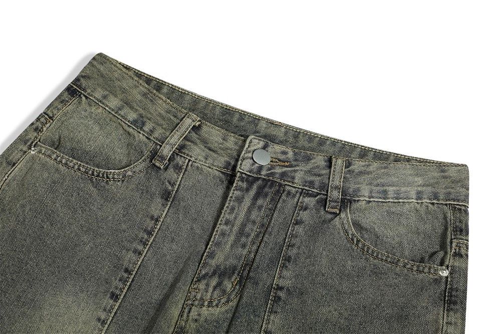 Japanese Brand Men's oversize patchwork loose straight washed work jeans Size US 32 / EU 48 - 3 Thumbnail