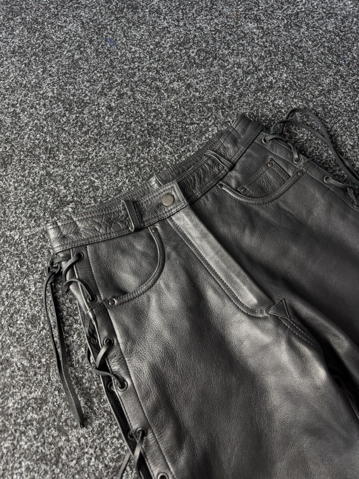 Leather Y2K Vintage Leather Pants Opium Style Alt Biker USA Rare Size 26" / US 2 / IT 38 - 6 Thumbnail