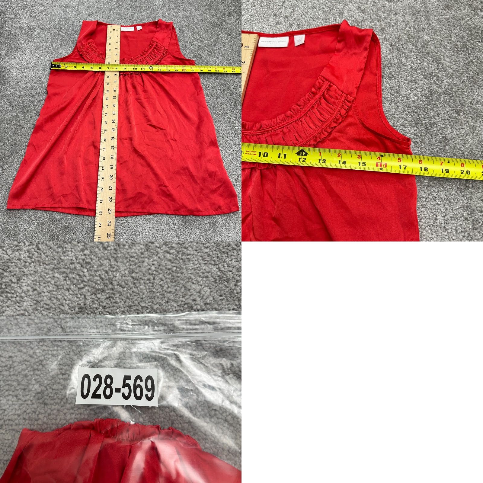 Vintage New York & Company Blouse Women Small Red Tank Pleated Casual Stretch Size S / US 4 / IT 40 - 8 Thumbnail