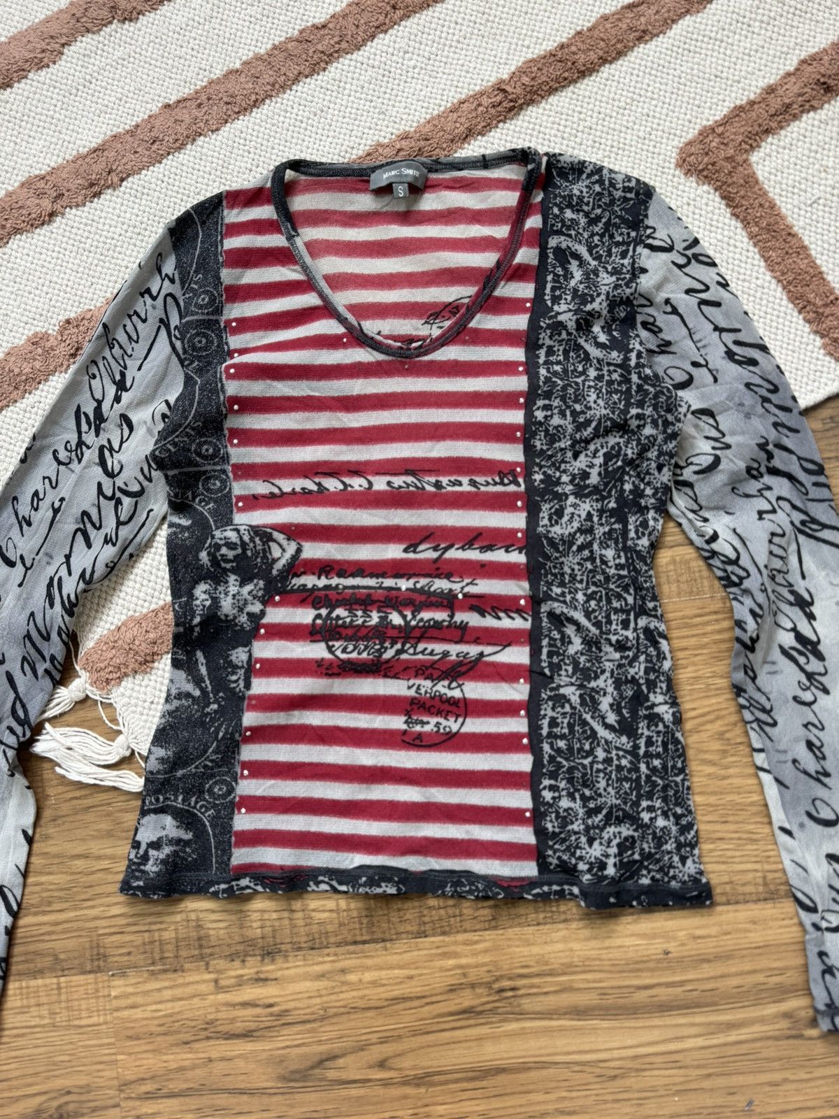 Vintage VINTAGE JEAN PAUL GAULTIER STYLE MESH PRINTED LONG SLEEVE Size S / US 4 / IT 40 - 3 Thumbnail