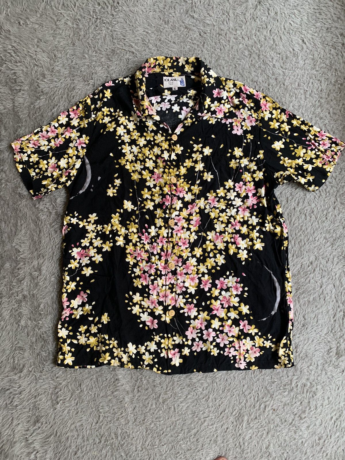 Japanese Brand × Vintage Vintage Iolani Sakura Blossom Aloha Open Collar Shirt Size US XL / EU 56 / 4 - 1 Thumbnail