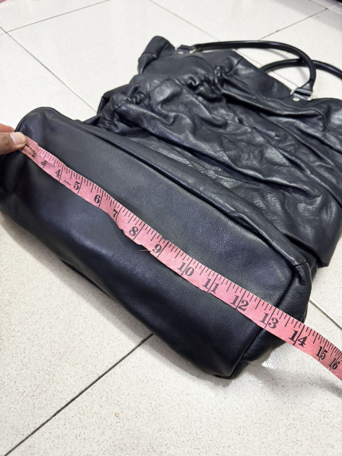 Junya Watanabe JUNYA WATANABLE ‘CRUMPLED LEATHER’ BLACK CALFSKIN TOTE BAG Size ONE SIZE - 5 Thumbnail