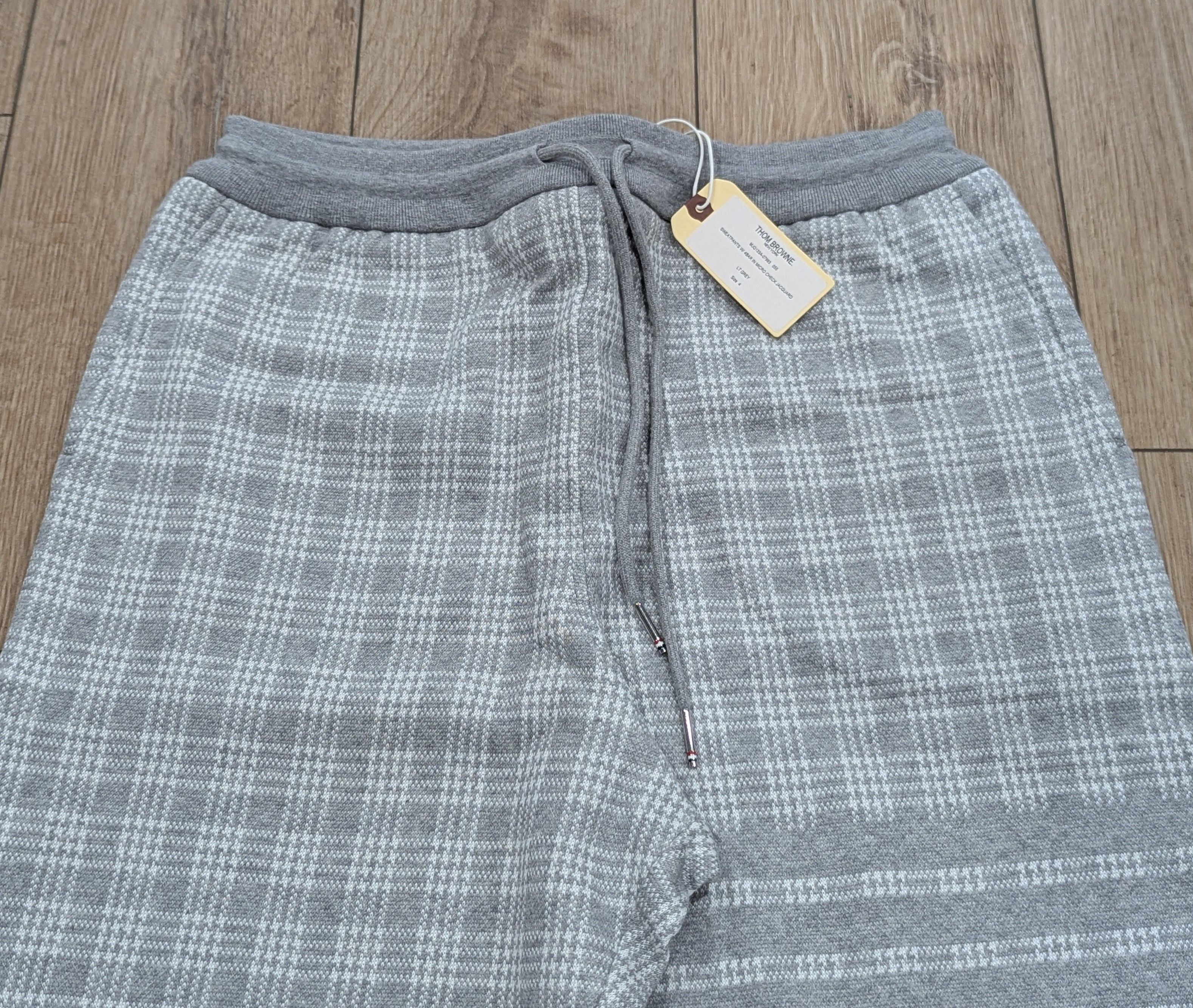 Thom Browne THOM BROWNE Plaid Drawstring Jogger Pants Gray 4 - XL Size US 36 / EU 52 - 2 Thumbnail