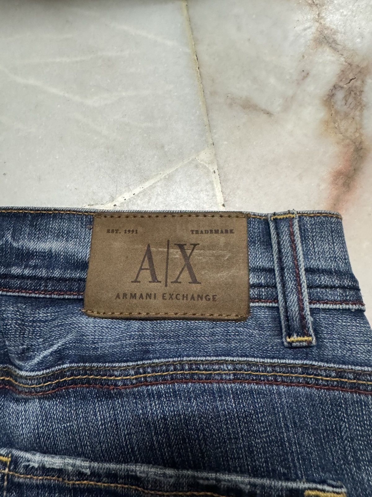 Armani Exchange 💥FLARED💥90s ARMANI EXCHANGE CLAWMARK SICK JEANS DISTRESS Size US 30 / EU 46 - 16 Thumbnail