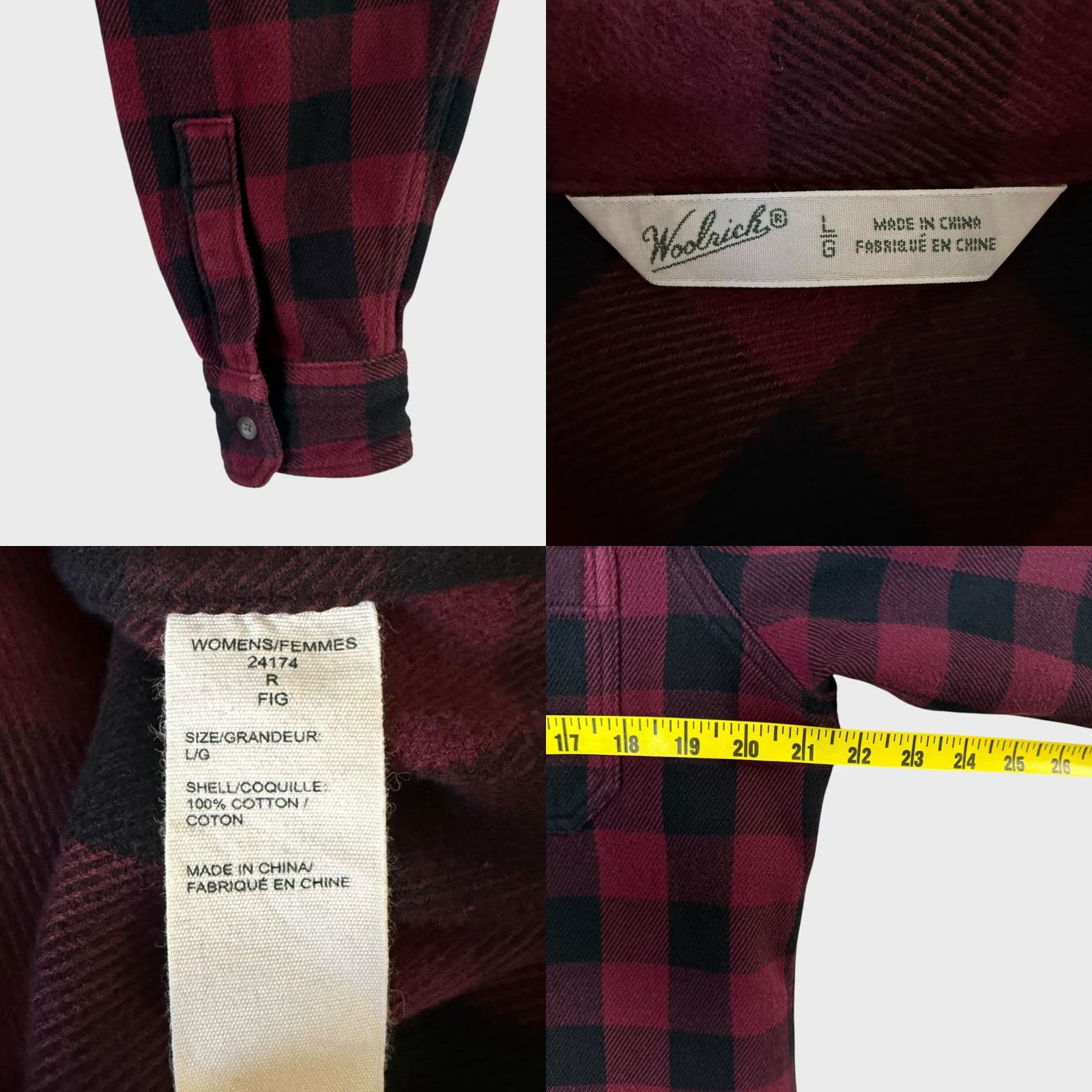 Vintage Woolrich Buffalo Check Flannel Shirt Red Women's Large Plaid Cotton Button-Up Size L / US 10 / IT 46 - 8 Thumbnail