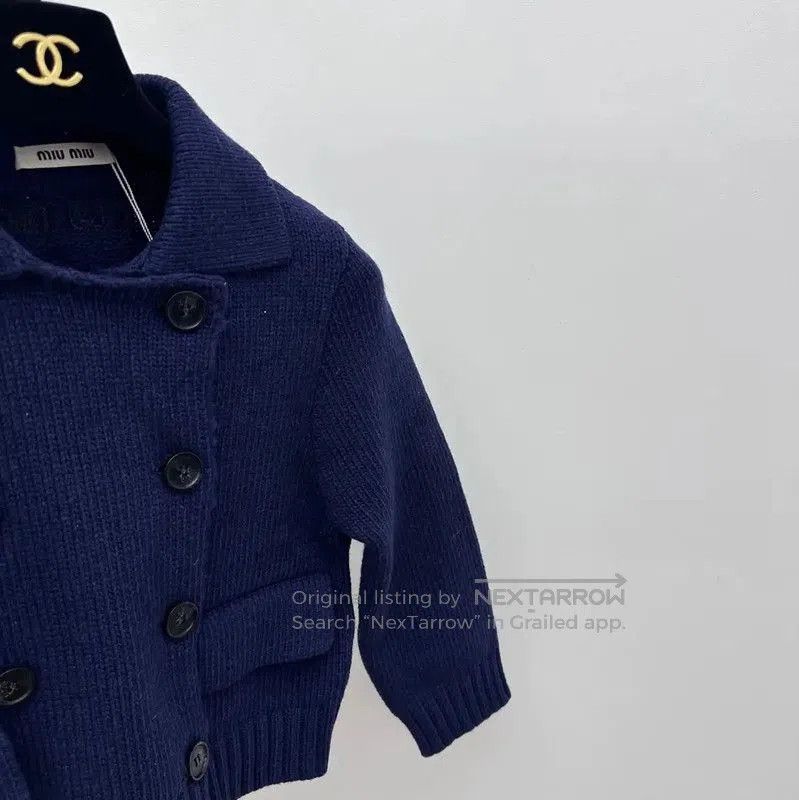 Miu Miu Miu Miu Navy Blue Women's Cardigan . Size S / US 4 / IT 40 - 3 Thumbnail