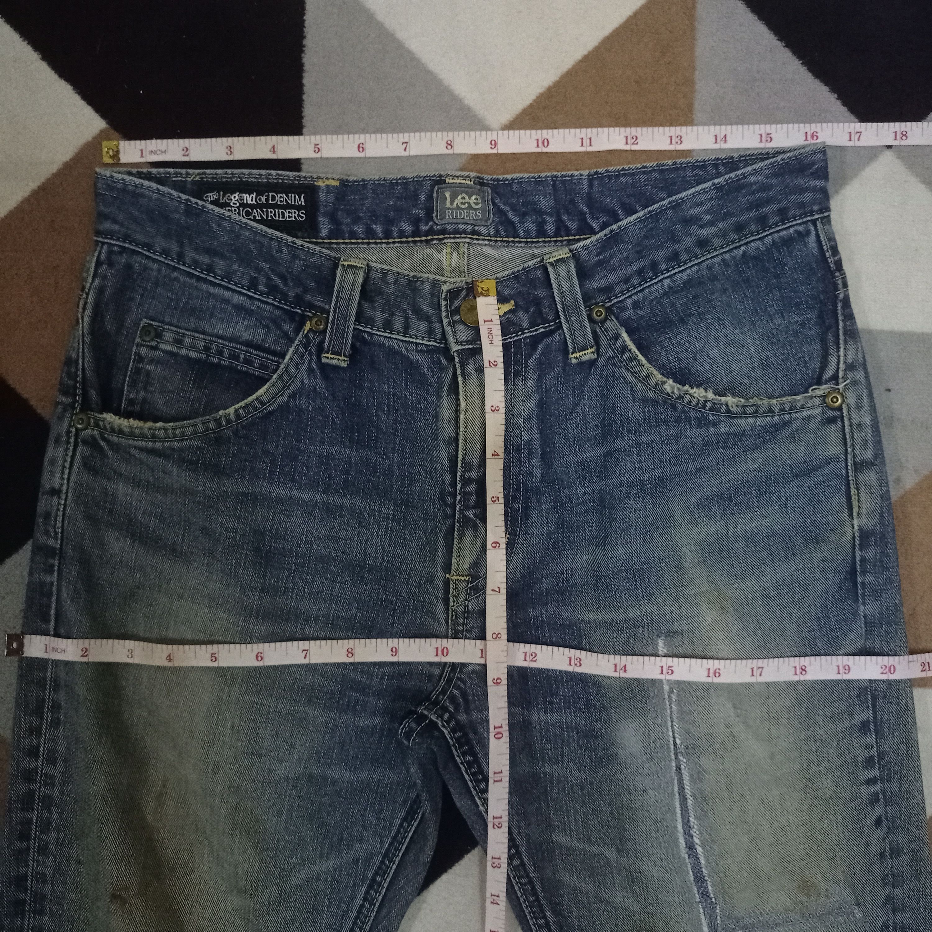 Lee Vintage Japanese Lee Riders Blue Wash Distressed Jeans Size US 33 - 10 Thumbnail