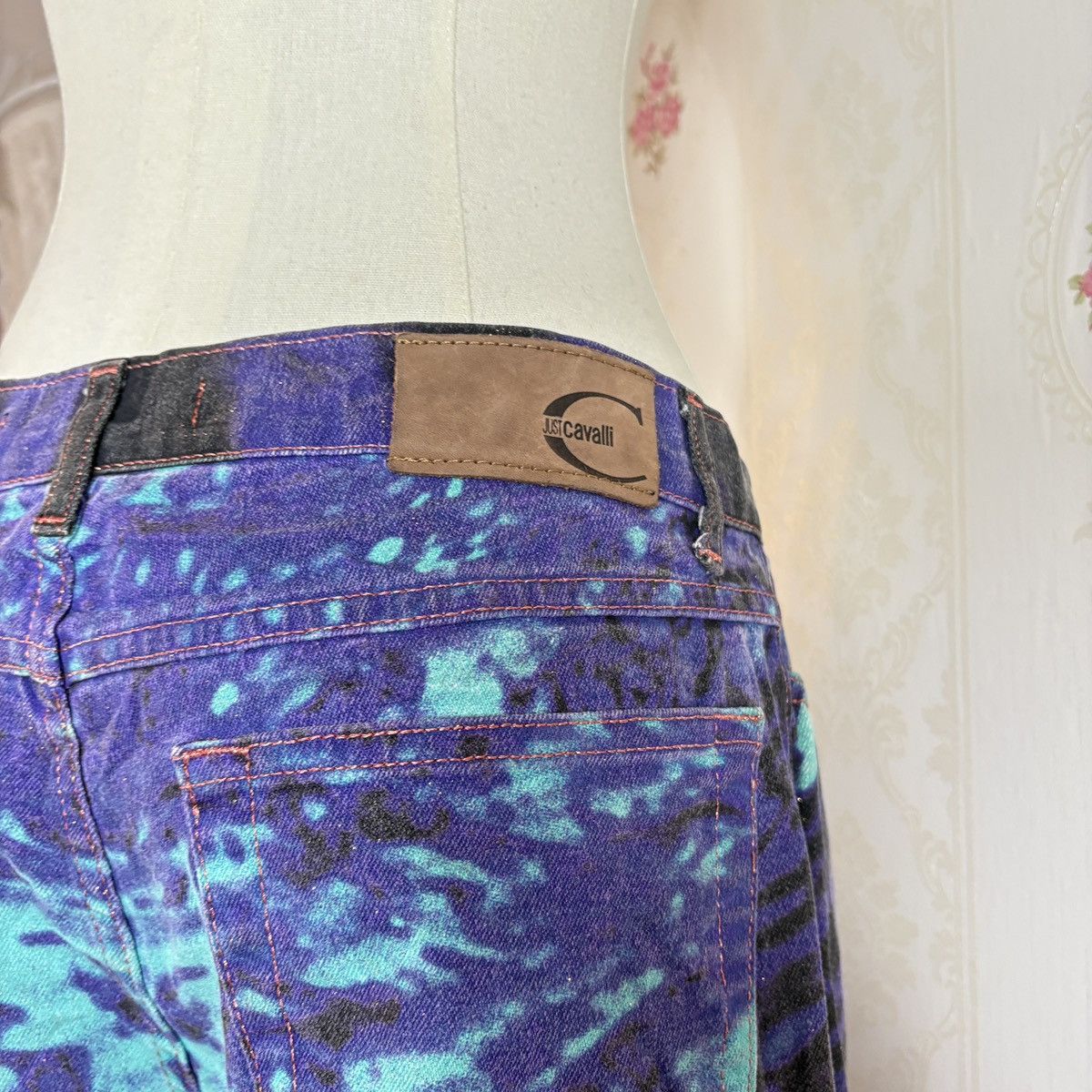 Just Cavalli Vintage 00s Just Cavalli psychedelic jeans Size 29" - 5 Thumbnail