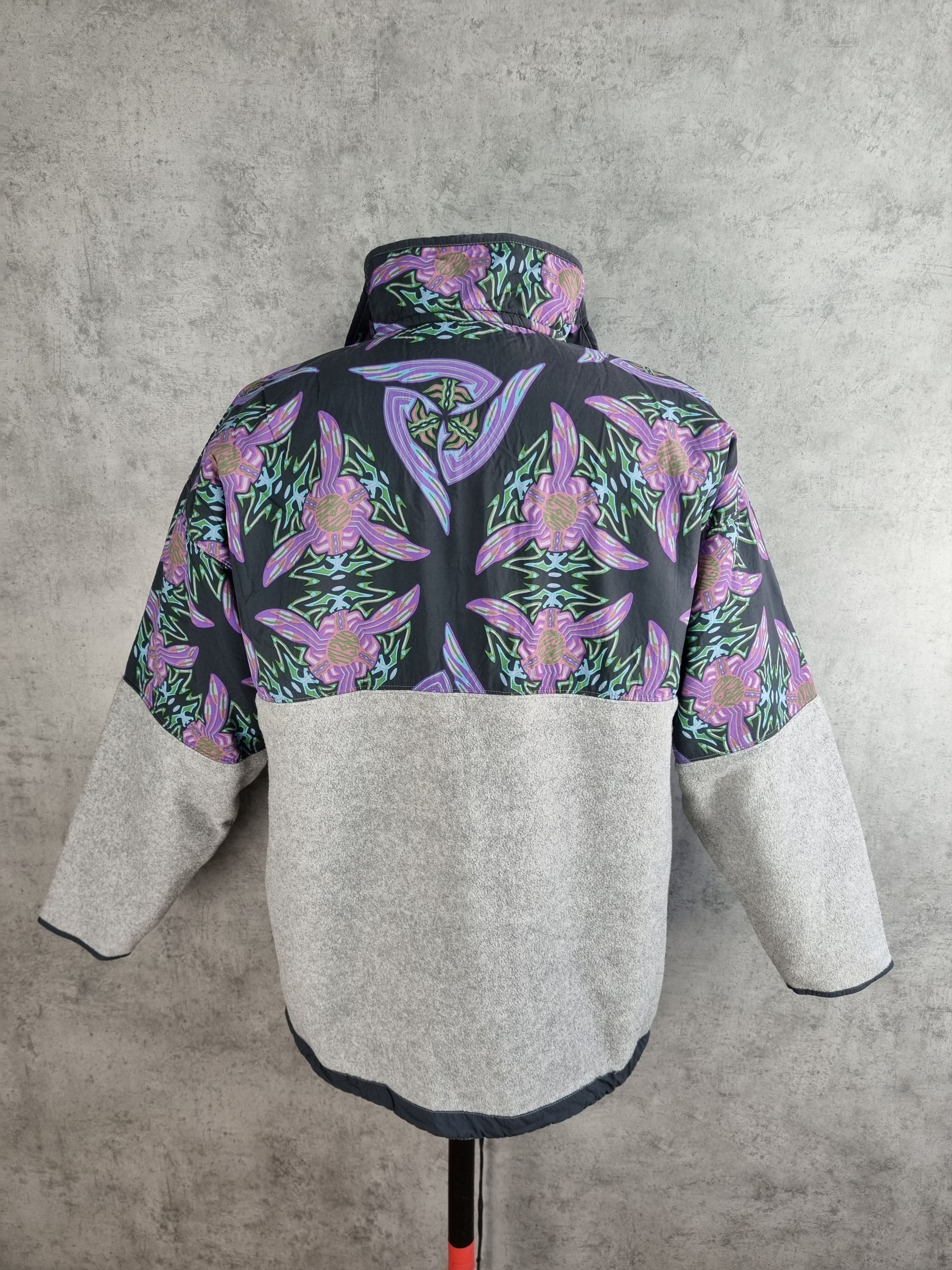 O'Neill × Vintage 80s Vintage ONeill Fleece Nylon Abstract Fractals Pullover Size US L / EU 52-54 / 3 - 3 Thumbnail