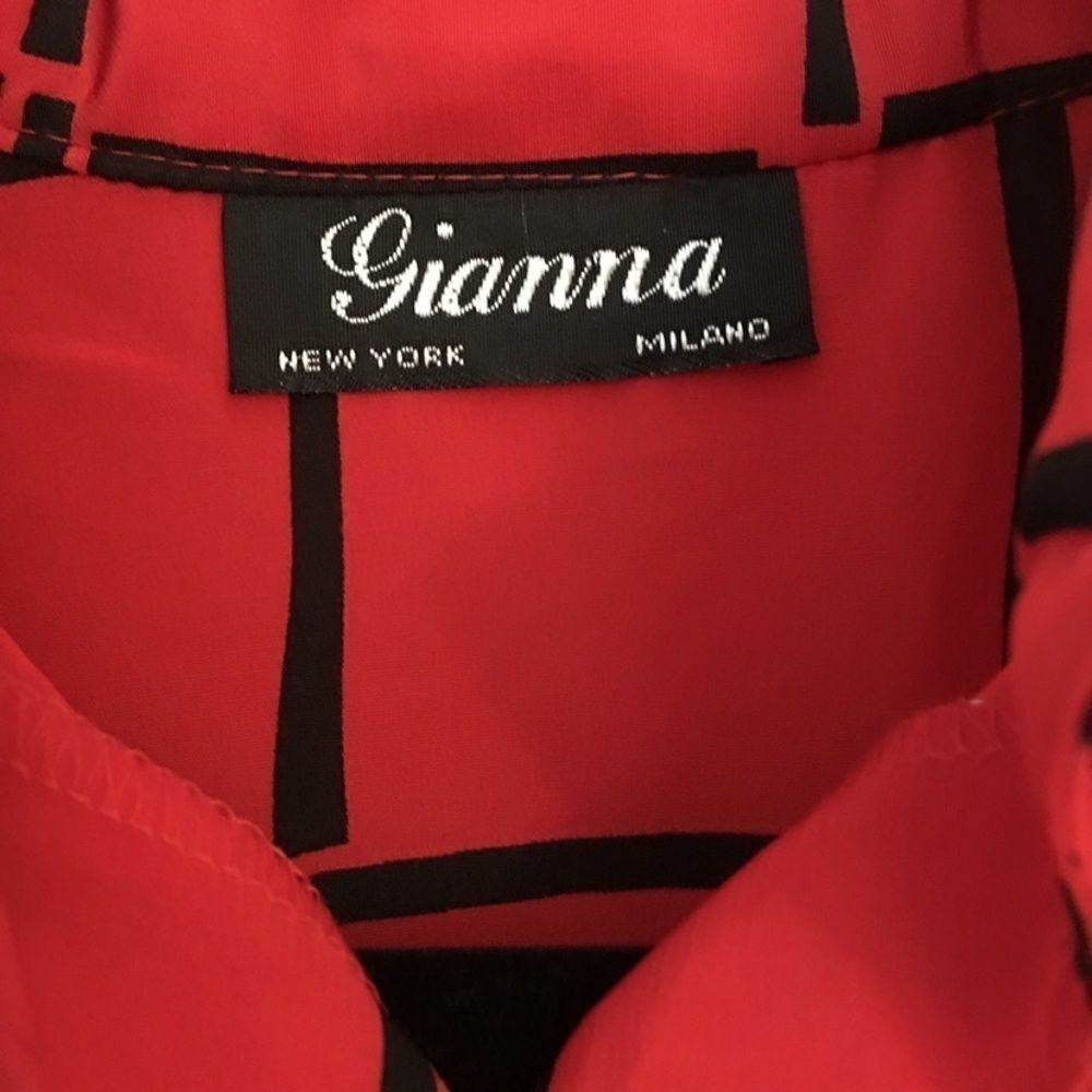 Other Vintage Gianna Red and Black Windowpane Check Blouse | Size Size M / US 6-8 / IT 42-44 - 3 Thumbnail