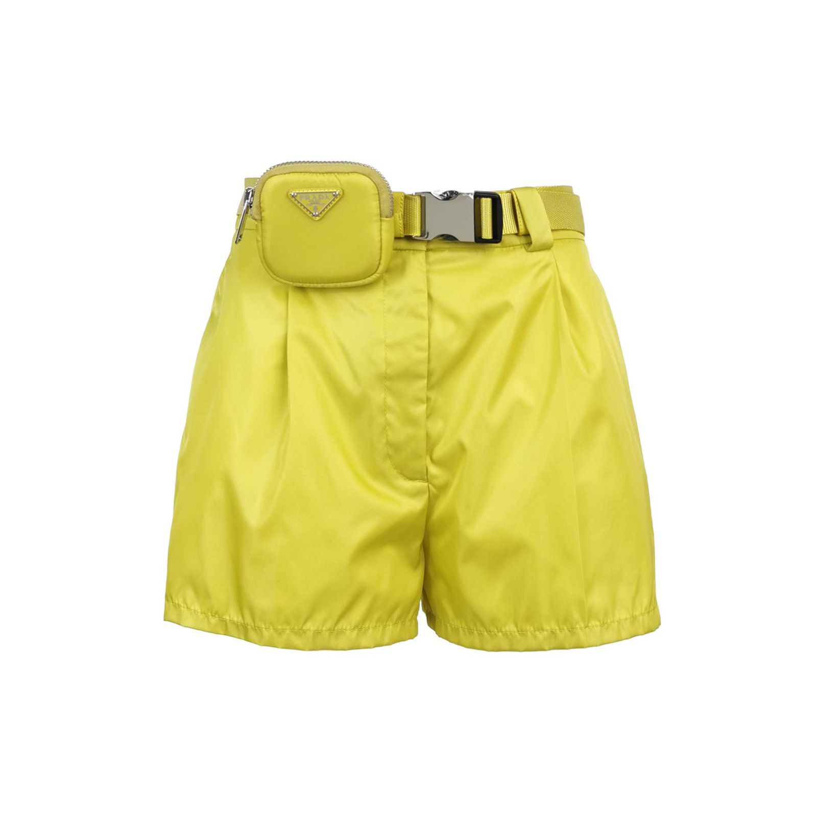 Prada Prada Yellow Nylon Pouch Belt Shorts Size 38 Size 26" / US 2 / IT 38 - 1 Thumbnail