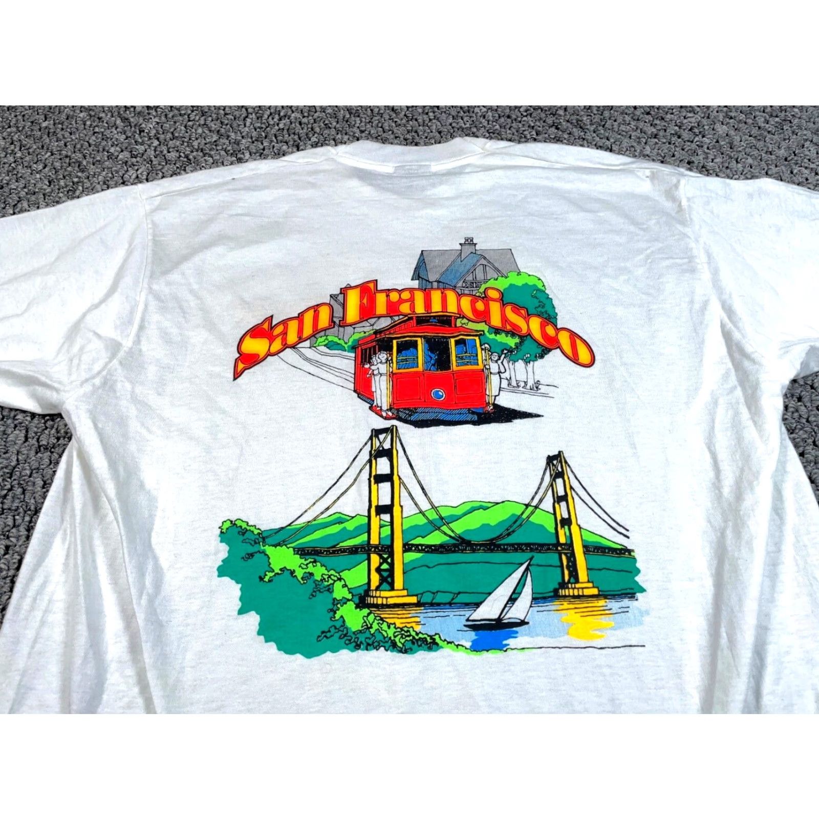 Vintage VTG Vintage San Francisco Buick By The Bay T-Shirt XL White Screen Stars Tag 1993 Size US XL / EU 56 / 4 - 5 Thumbnail