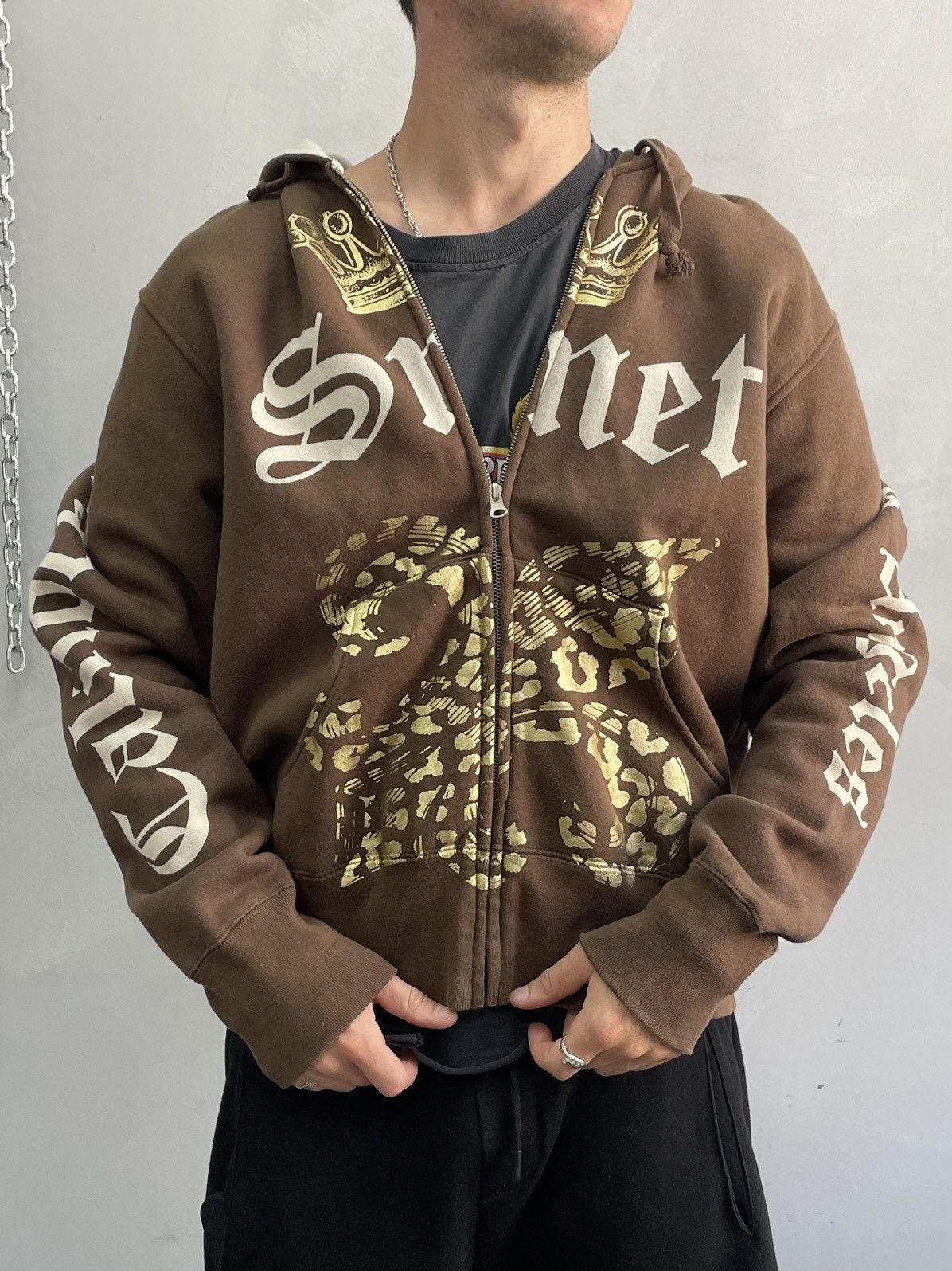 Japanese Brand Smet by Edhardy hoodie y2k overprint christian audigier Size US L / EU 52-54 / 3 - 1 Thumbnail