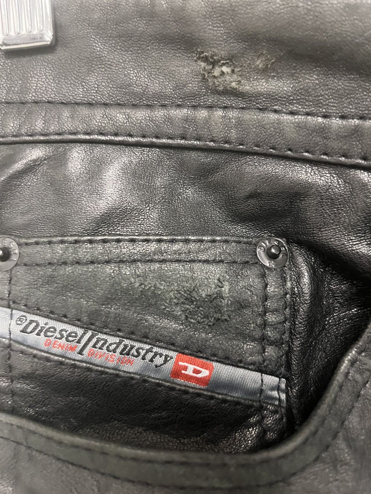Diesel Distressed leather jeans. Size 29 Size US 29 - 14 Thumbnail