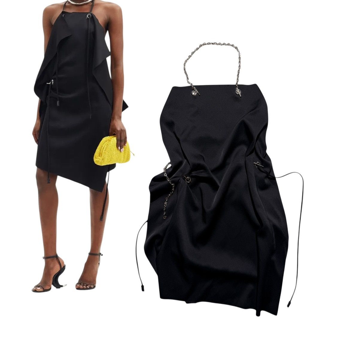 Givenchy $2,590 asymmetric drape dress with G link chain Size S / US 4 / IT 40 - 1 Thumbnail