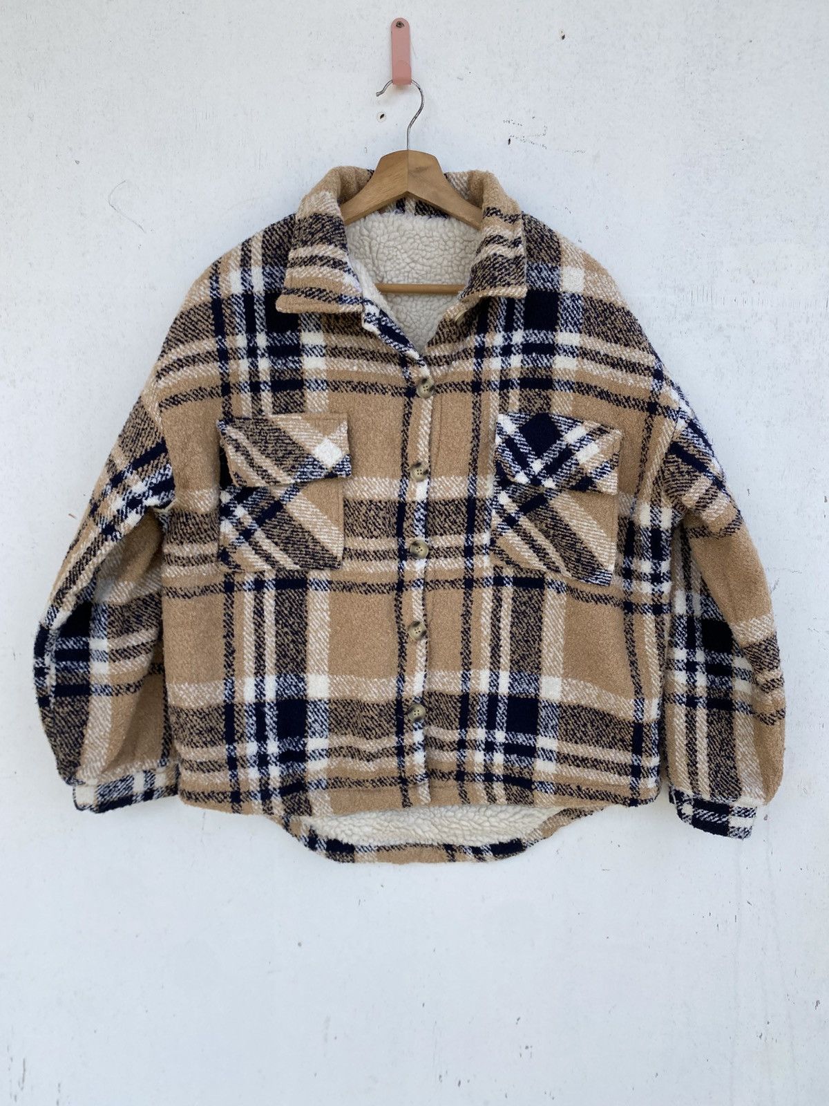 Japanese Brand Checked Jacket With Sherpa Lining Heavy Coats Size US M / EU 48-50 / 2 - 2 Thumbnail
