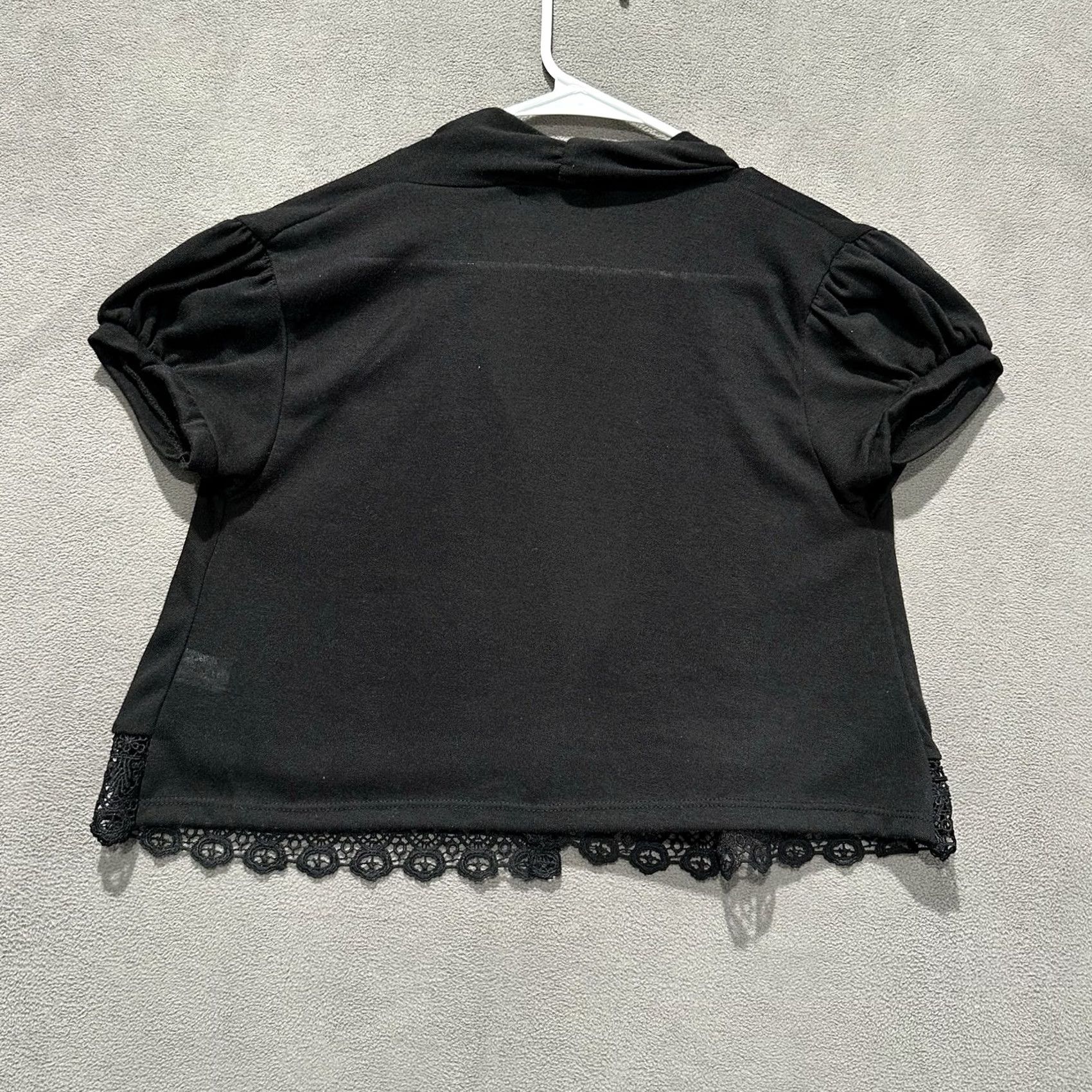 Vintage Moral Fiber Cardigan Sweater Womens Large Black Open Crochet Wrap Lightweight Size L / US 10 / IT 46 - 2 Thumbnail