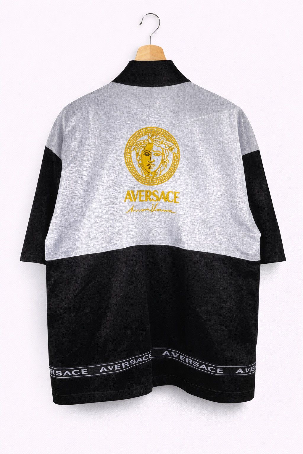 Japanese Brand A.VERSACE Medusa Track Jacket Black White Gold Embroidery Size US M / EU 48-50 / 2 - 2 Thumbnail