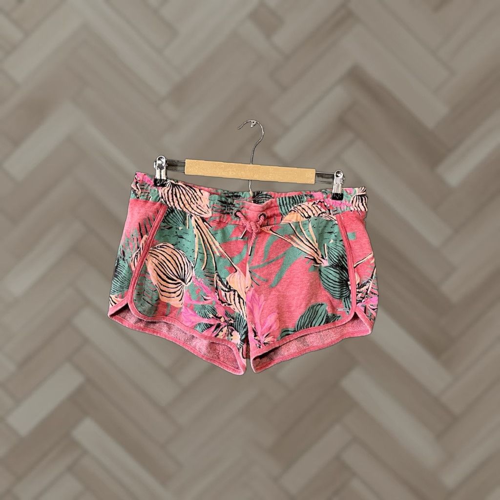 Vintage Roxy Shorts Size Large Pink Floral Cotton Size 36" / US 14 / IT 50 - 1 Thumbnail