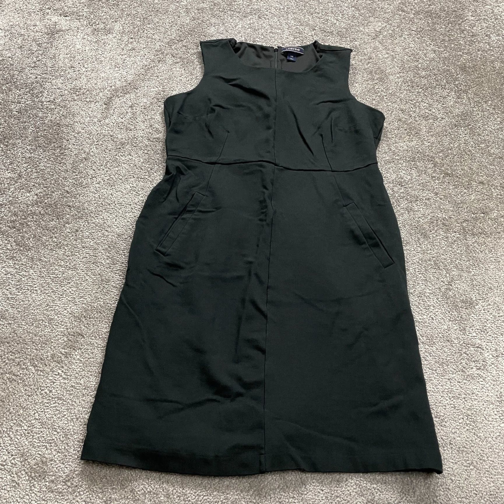 Lands' End Lands' End Dress Womens 14 Black Sleeveless Pockets Round Neck Workwear Sheath Size XL / US 12-14 / IT 48-50 - 2 Thumbnail