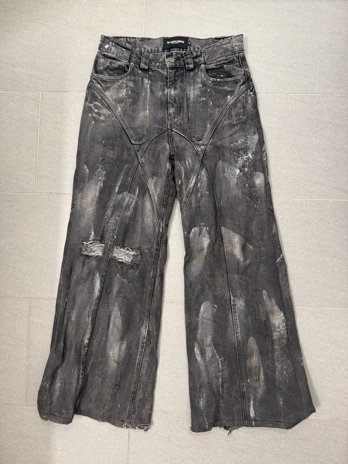 No Faith Studios BLACK ARTISANAL DUNE DENIM Size US 32 / EU 48 - 3 Thumbnail