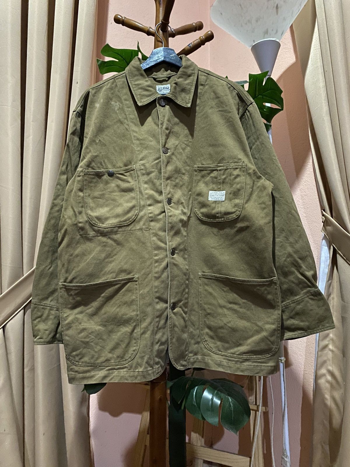 Vintage Off Road Khaki Canvas Work Jacket Utility Chore Coat Size US M / EU 48-50 / 2 - 3 Thumbnail