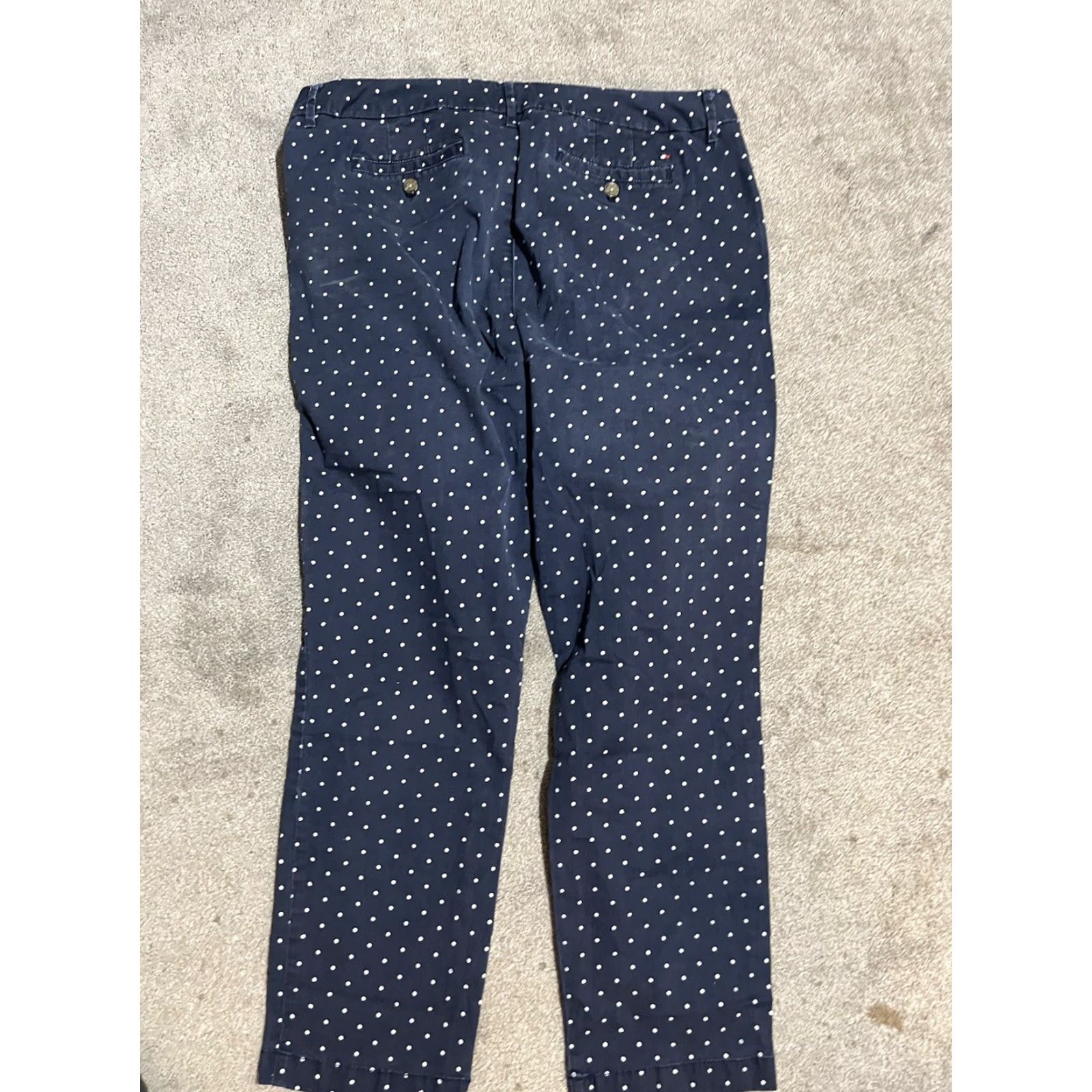 Tommy Hilfiger Tommy Hilfiger Women's Dress Pants Skinny Stretch Cotton Navy Polka-Dot Size 14 Blue Str ar? Size 36" / US 14 / IT 50 - 3 Thumbnail