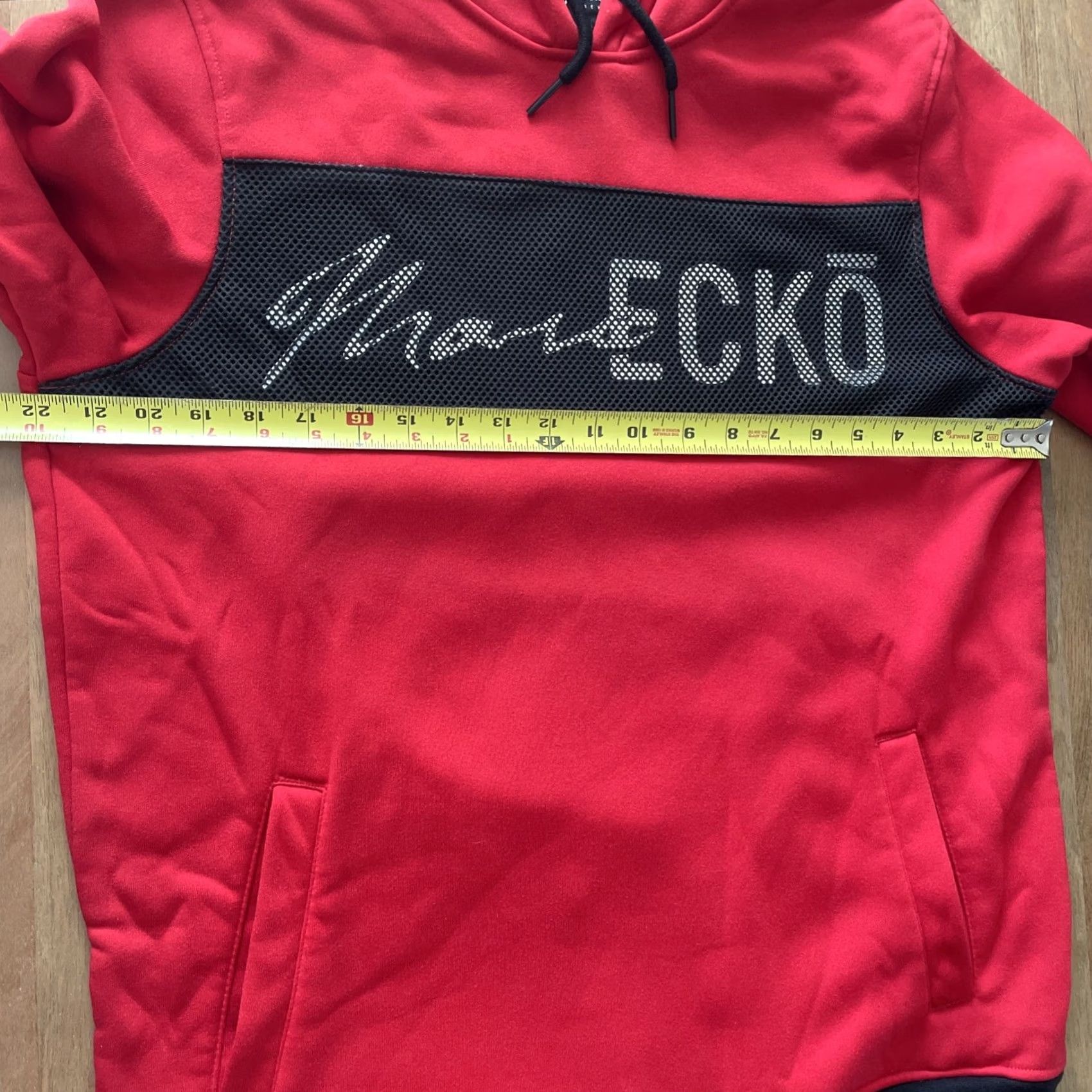 Vintage VINTAGE Mark Ecko Hoodie Mens Large Red Pullover 90s Grunge Y2K Skate Punk Zip/Embroidered Logo Front Pockets Size US L / EU 52-54 / 3 - 6 Thumbnail