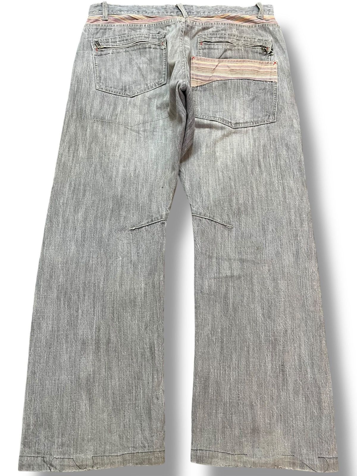 If Six Was Nine Vintage Wild Khakis Twisted Leg Grunge Distressed Denim Size US 35 - 6 Thumbnail