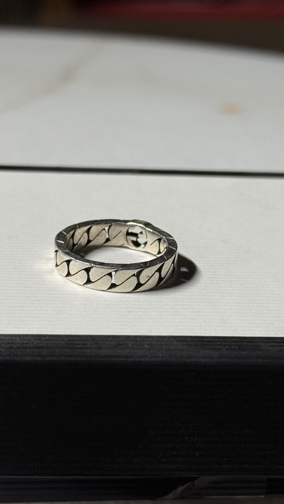 Gucci Gucci GG Cuban Silver Ring Sterling Silver Size 7 Us Size ONE SIZE - 4 Thumbnail
