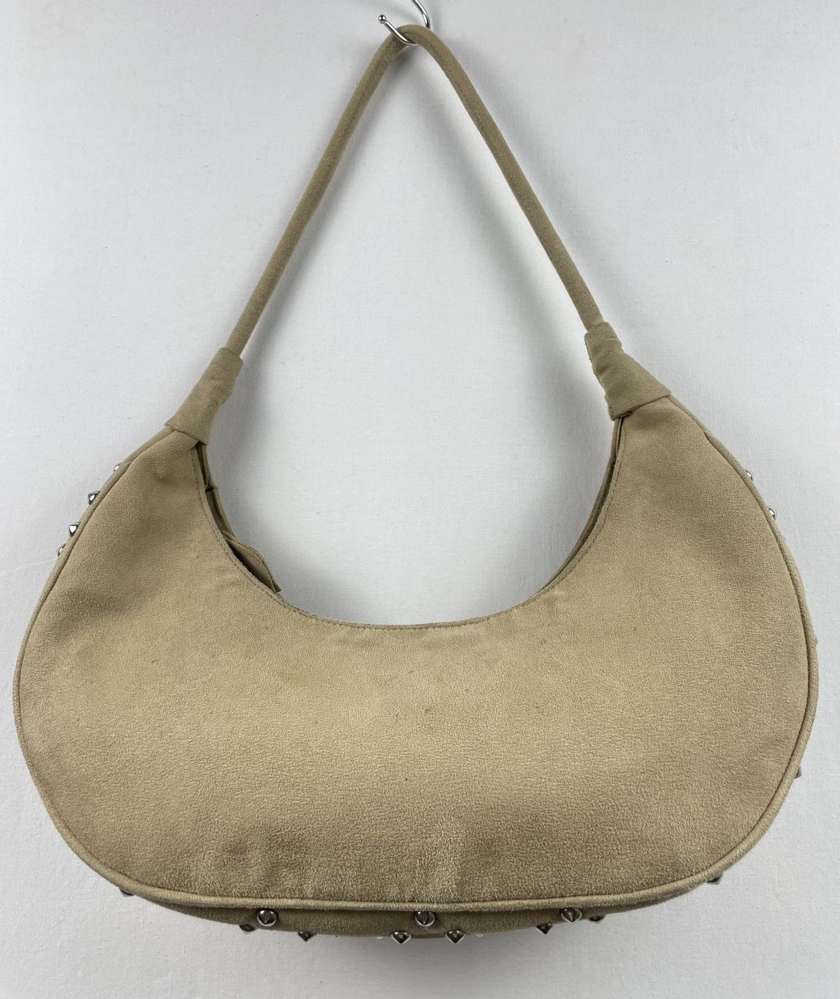 Japanese Brand Acanthe Hobo Handbag Suede and Studded With Metal Studs Size ONE SIZE - 7 Thumbnail
