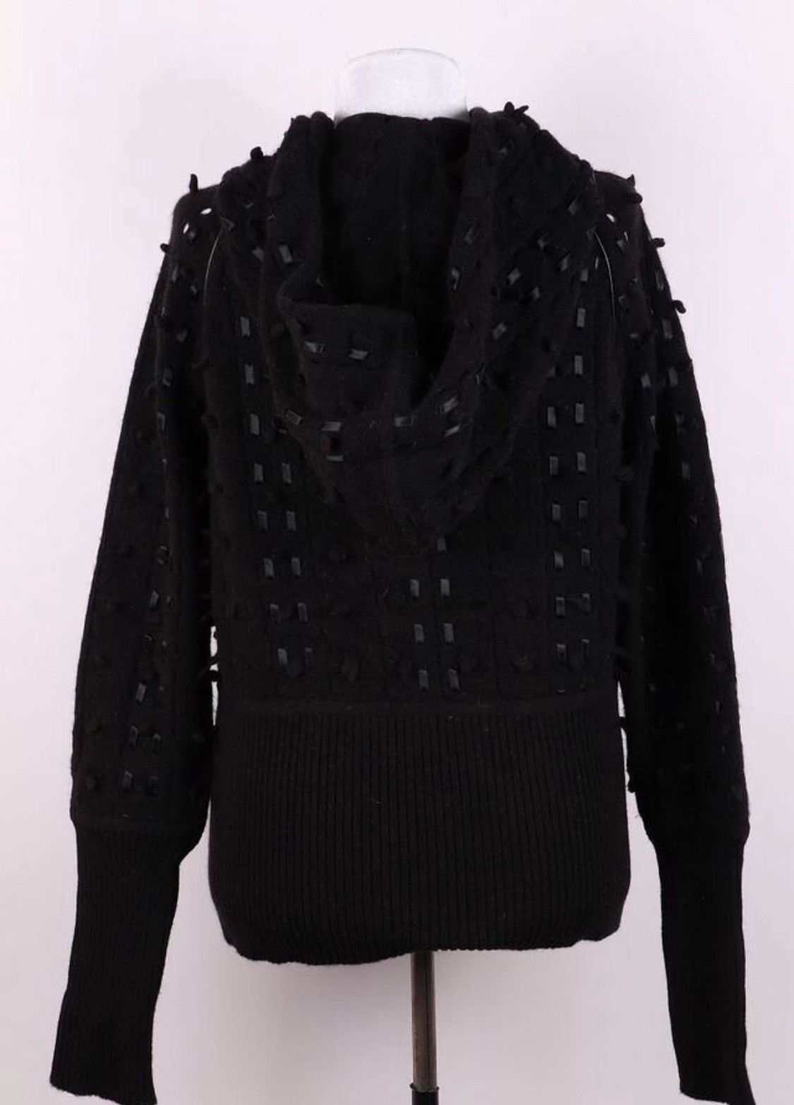 Dior Christian Dior Galliano 2004 Wool Leather Hood Cardigan Size S / US 4 / IT 40 - 3 Thumbnail