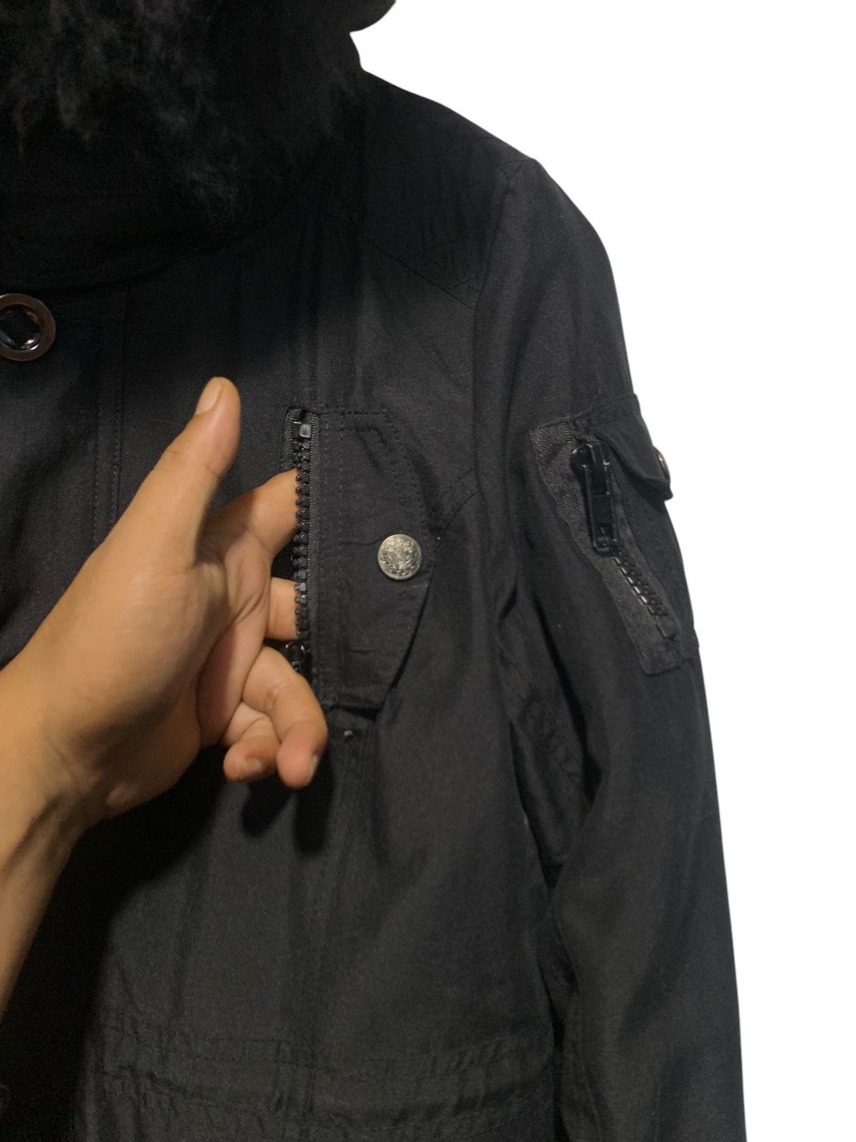 Alpha Industries × Vintage Alpha Industries raccoon fur cargo jacket punk LGB style Size US M / EU 48-50 / 2 - 5 Thumbnail