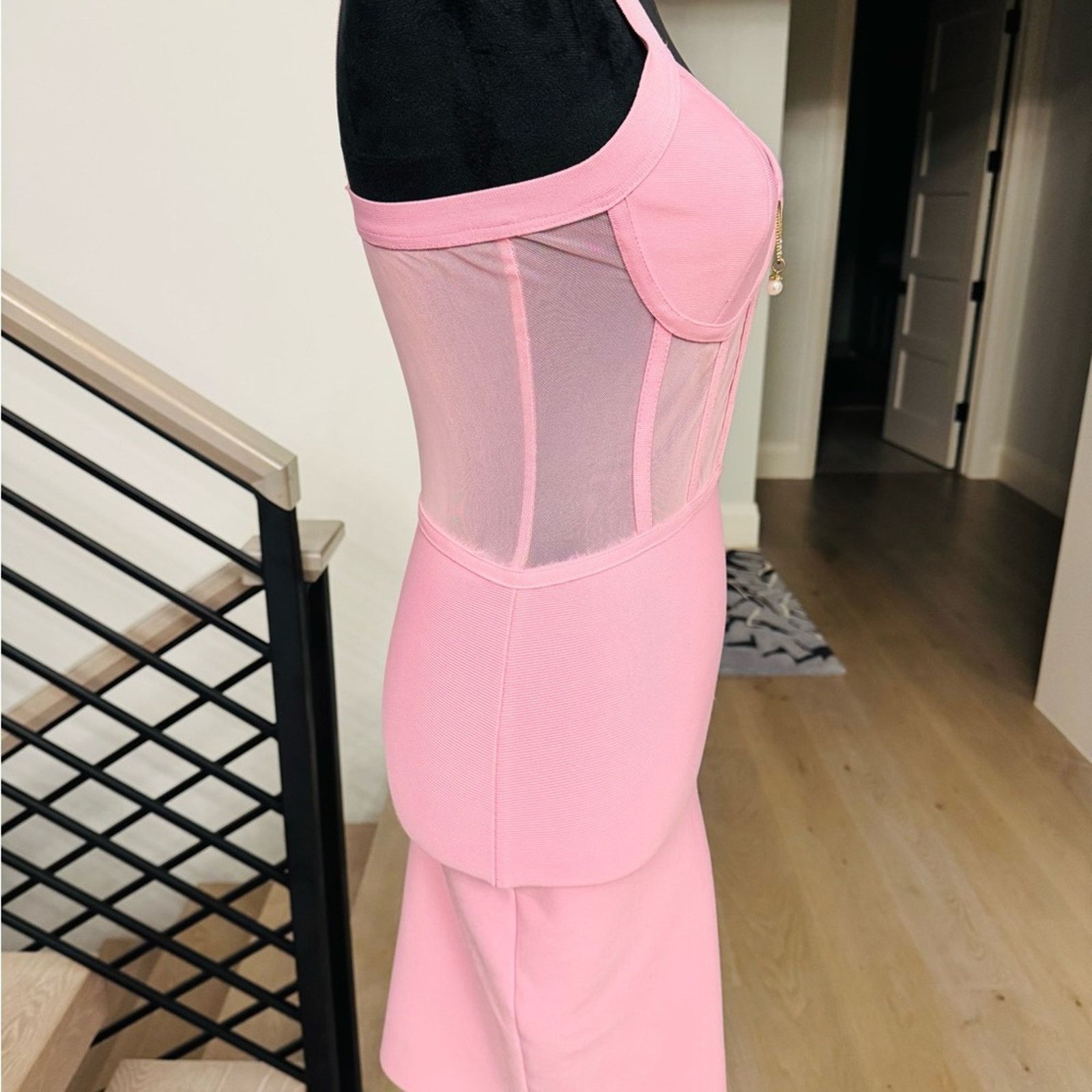 Other Elegant Pink Bodycon Glam Mesh Club Dress size S Size S / US 4 / IT 40 - 6 Thumbnail
