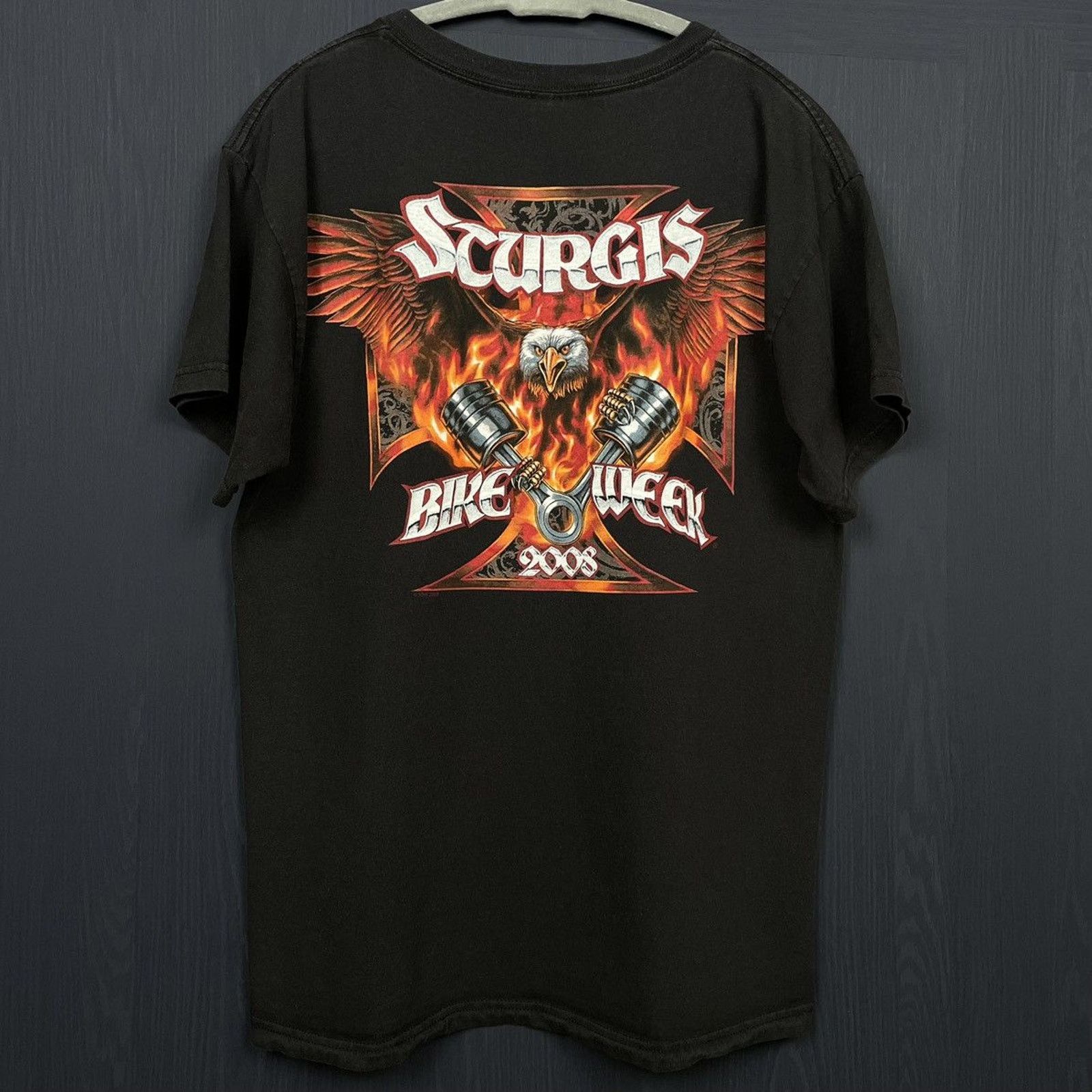 Harley Davidson × Japanese Brand × Vintage 🇺🇸2008 STURGIS BIKE RALLY Eagle T Size US M / EU 48-50 / 2 - 1 Thumbnail