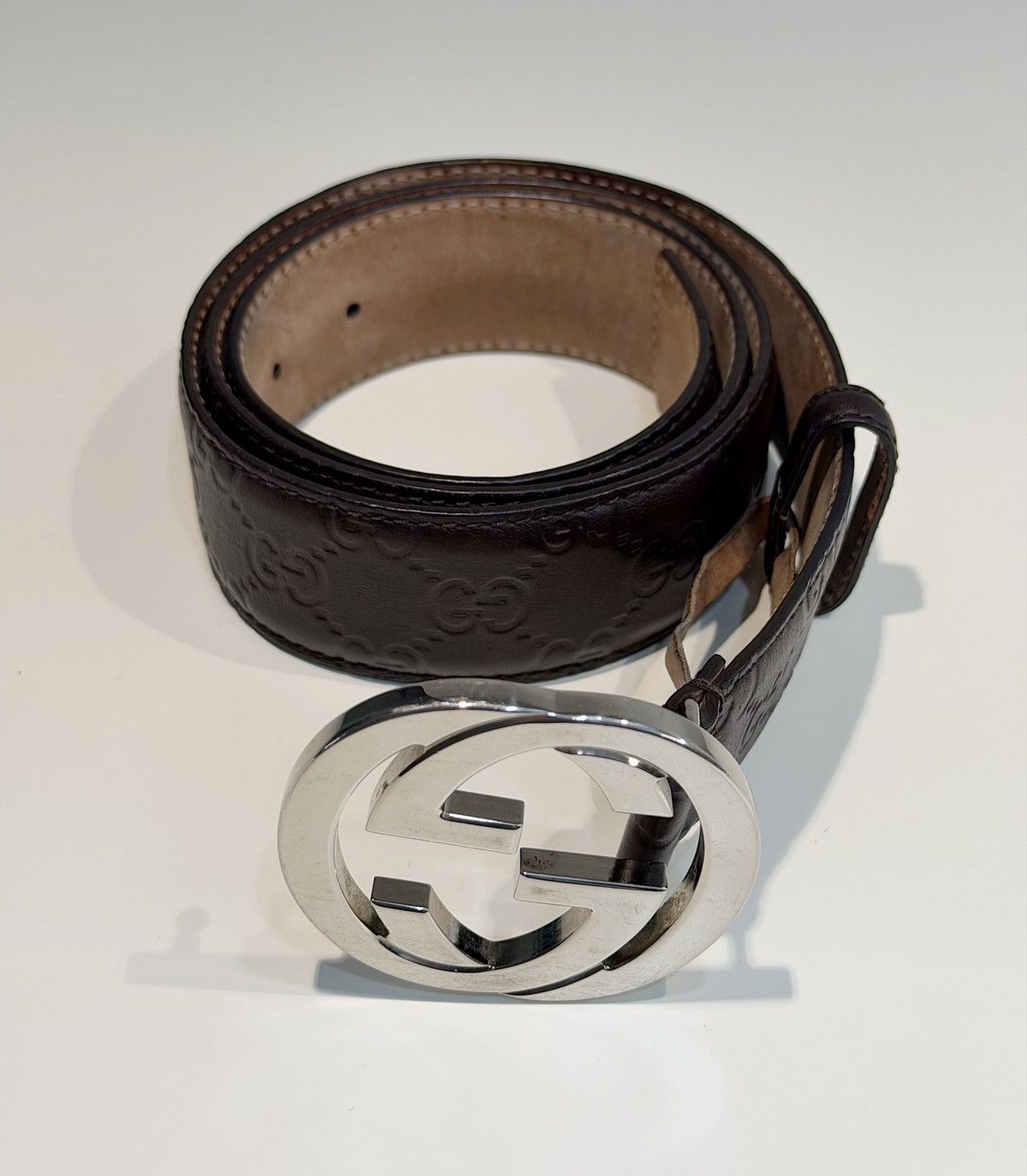 Gucci GUCCI GG Buckle Monogram Leather Belt Demna nettspend rapper Size ONE SIZE - 2 Thumbnail